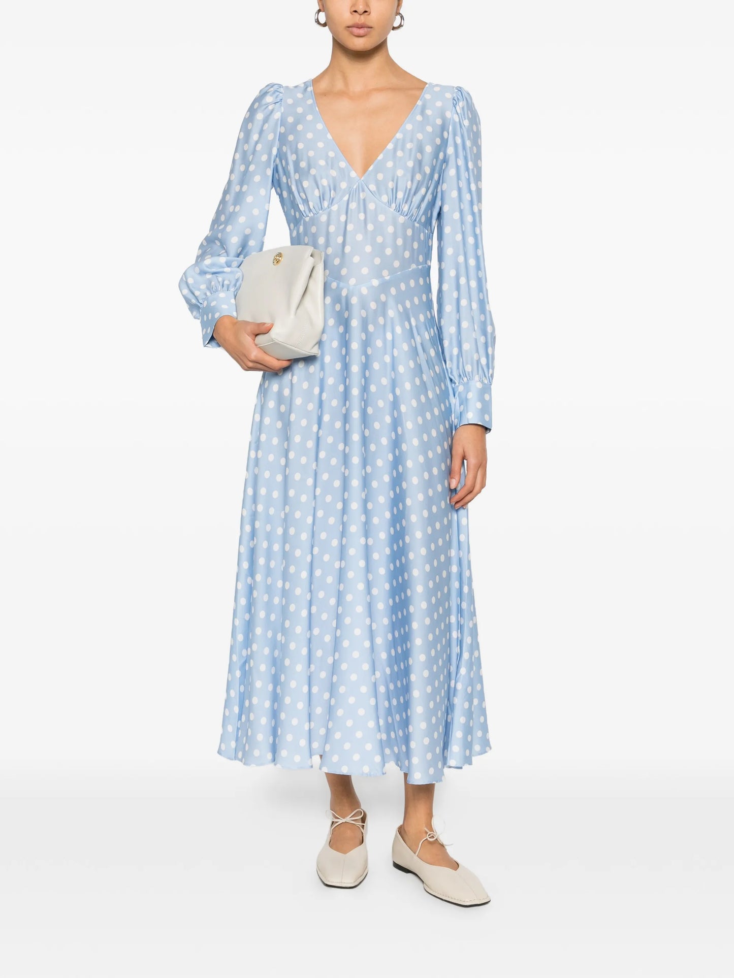 Tillie polka-dot V-neck maxi dress