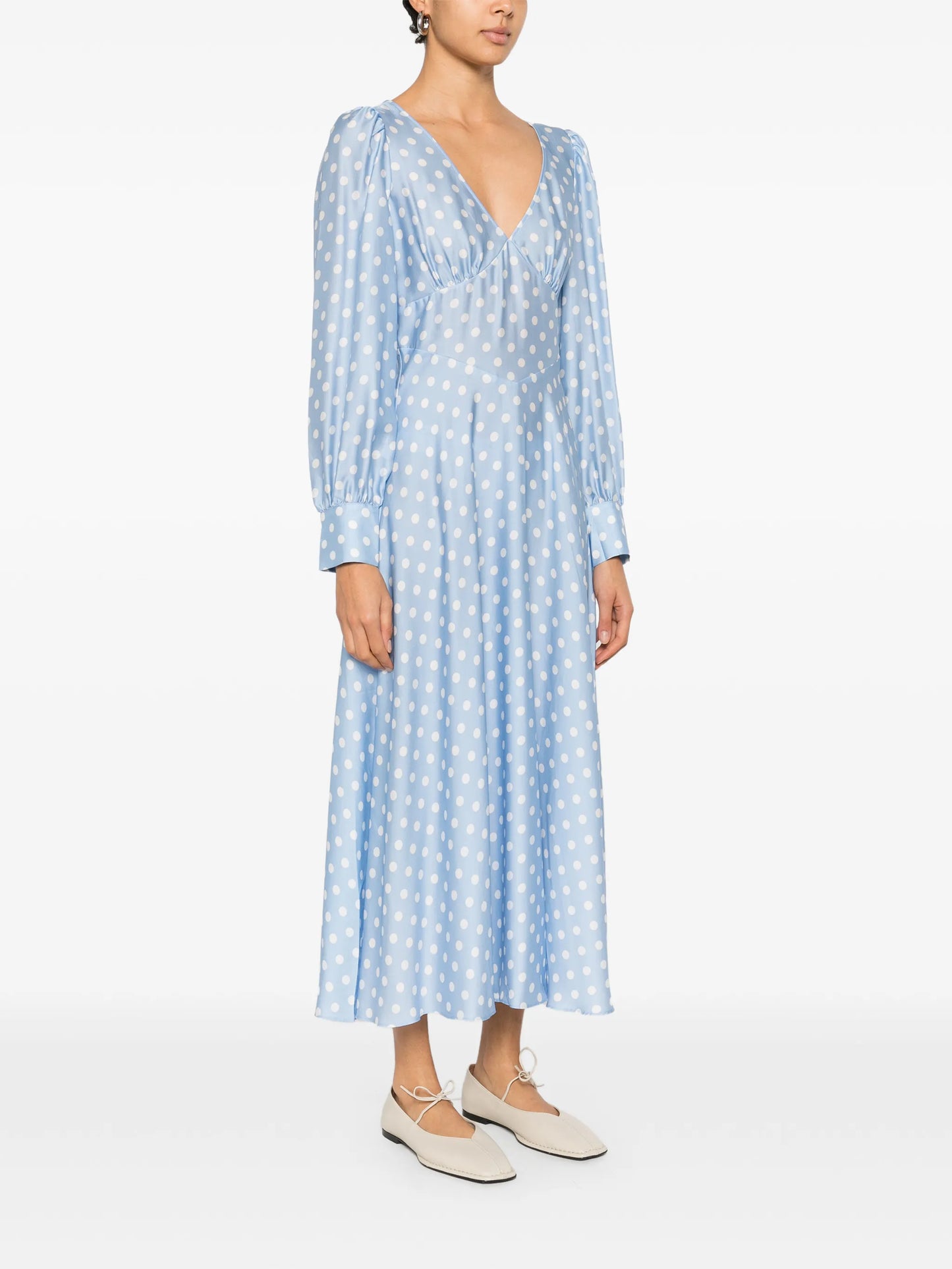 Tillie polka-dot V-neck maxi dress