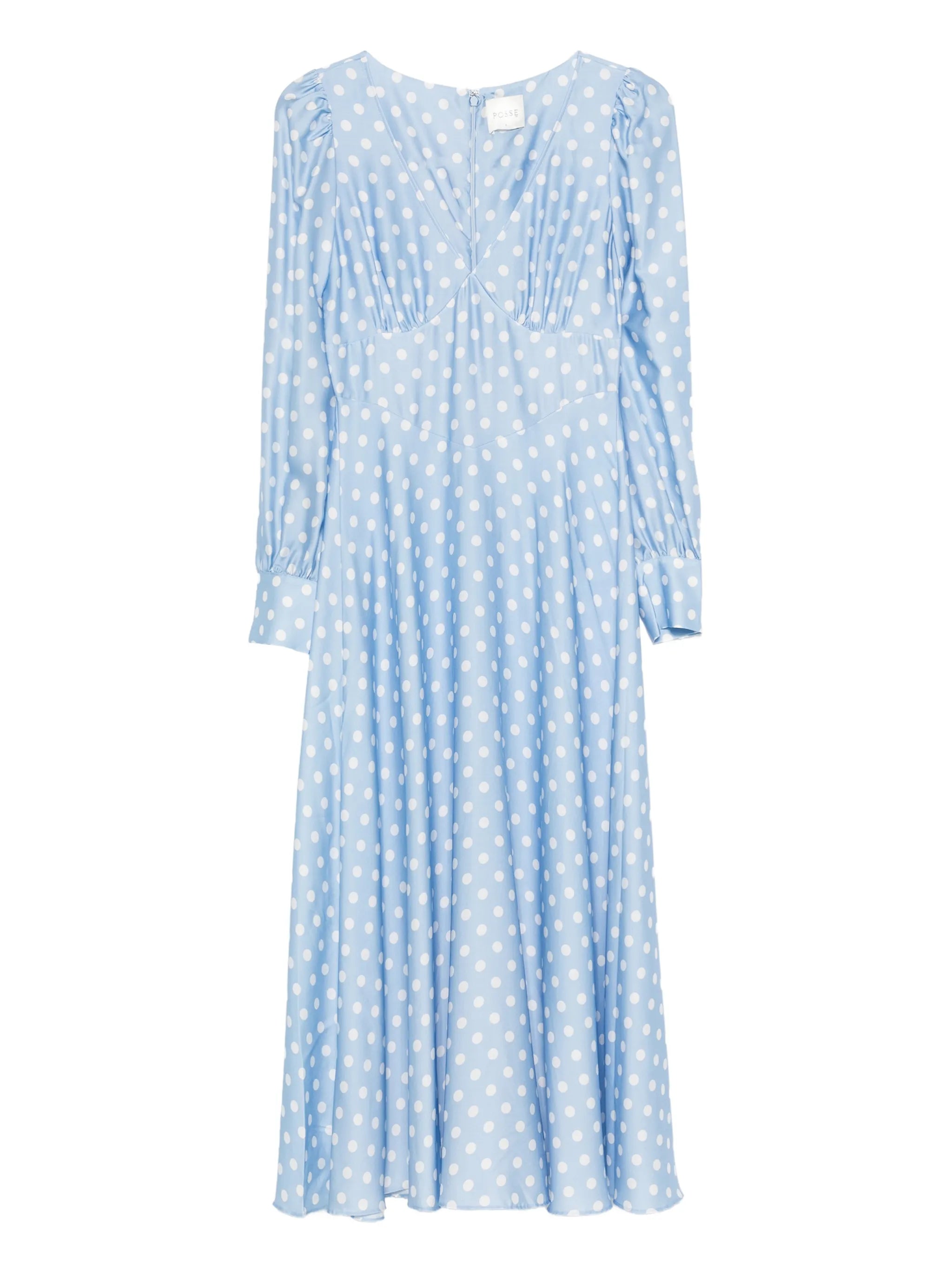 Tillie polka-dot V-neck maxi dress