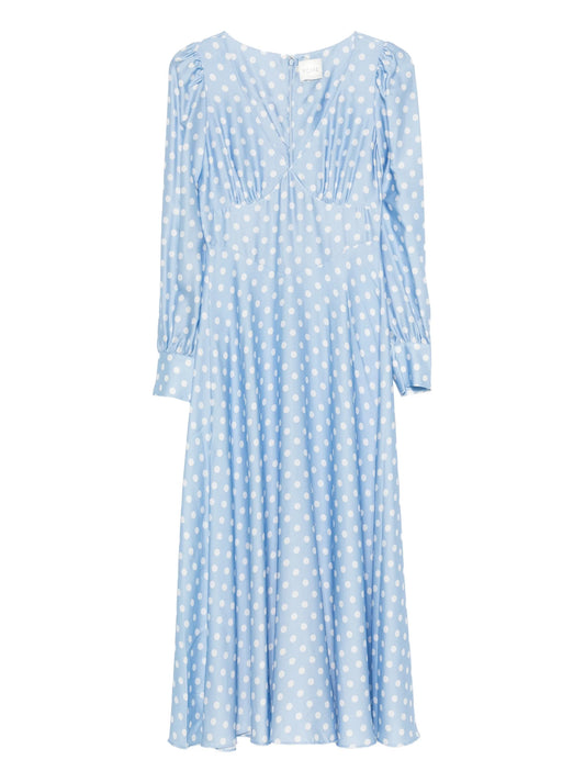 Tillie polka-dot V-neck maxi dress