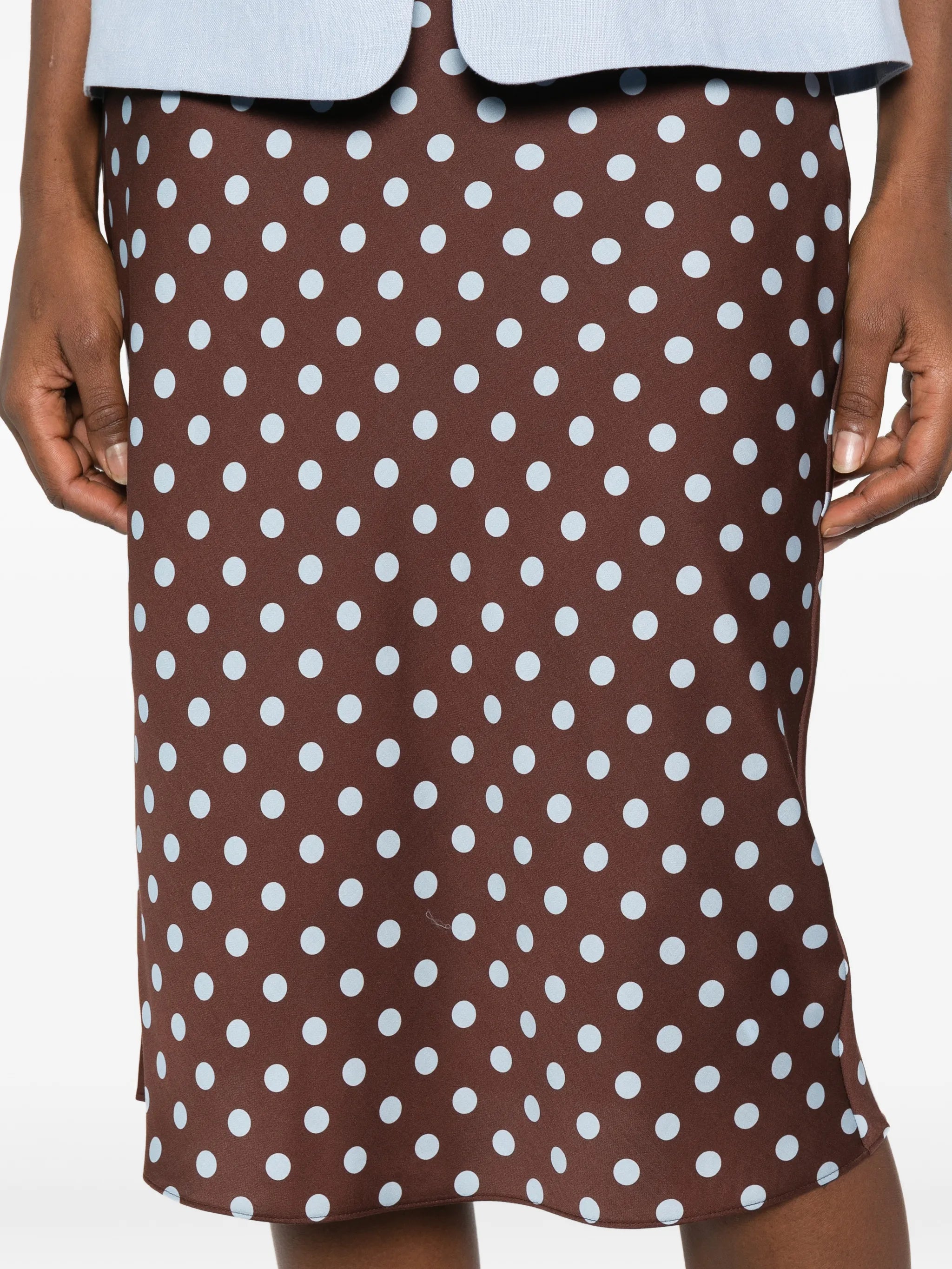 polka-dot midi skirt