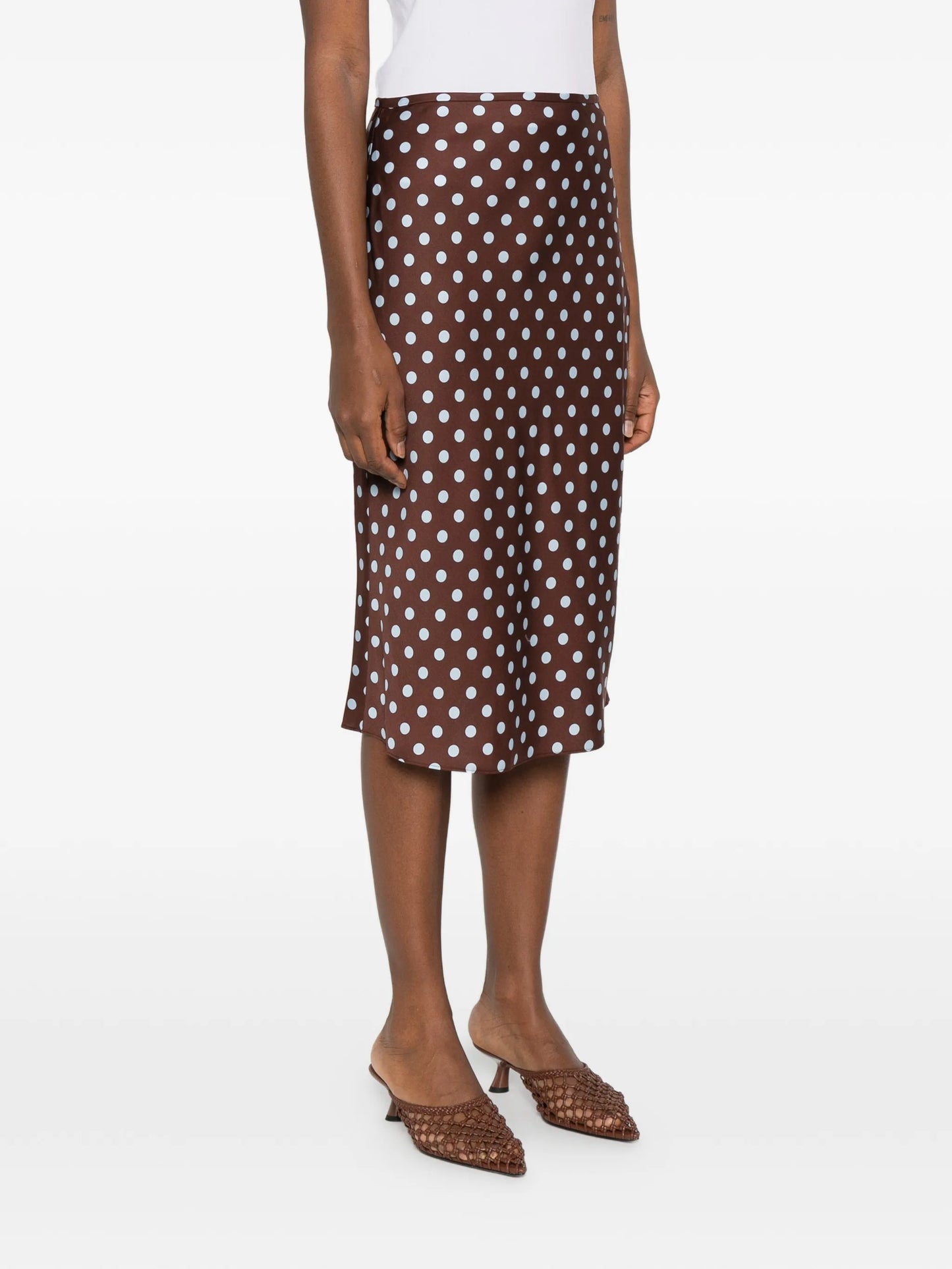 polka-dot midi skirt