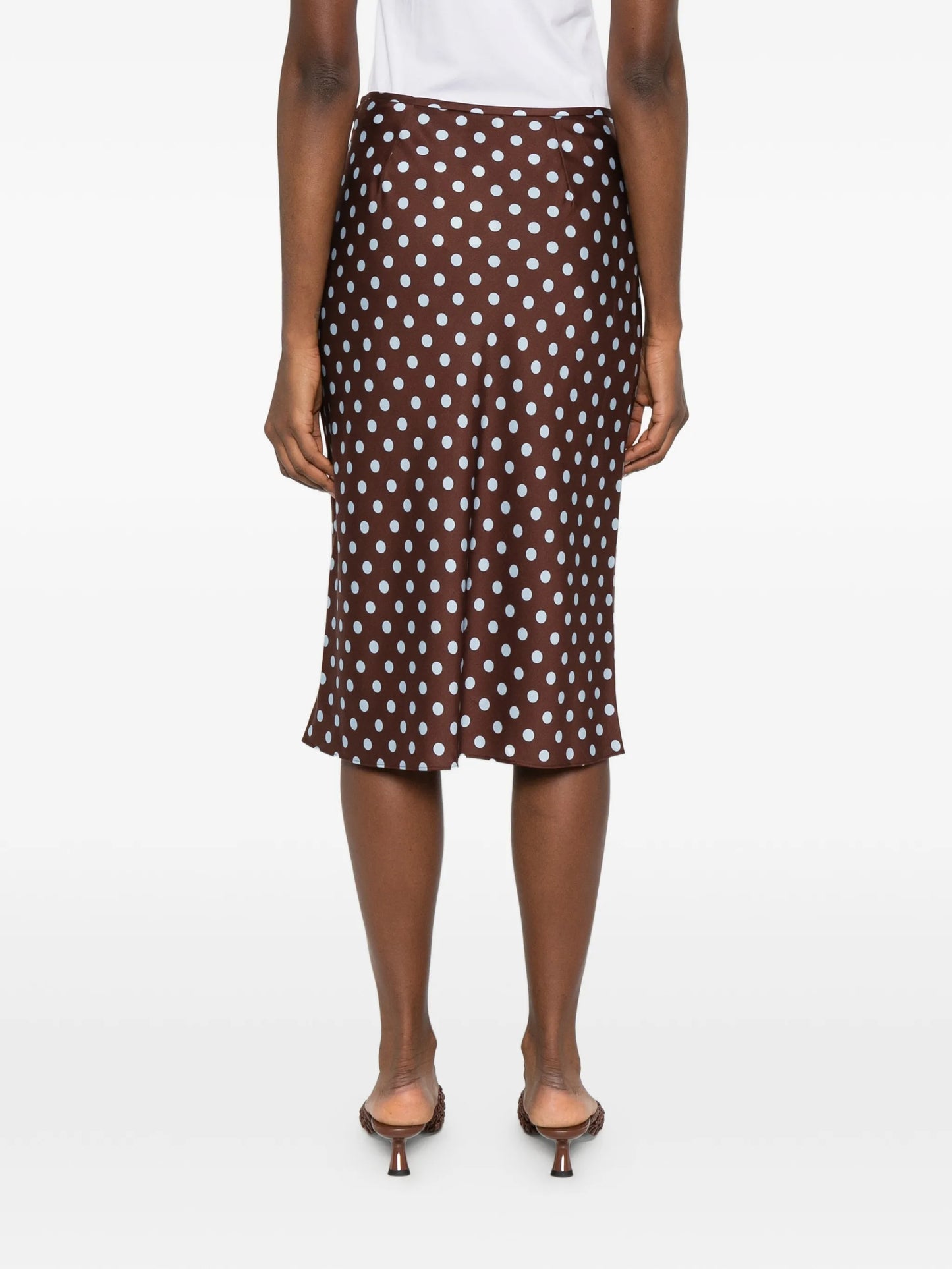polka-dot midi skirt