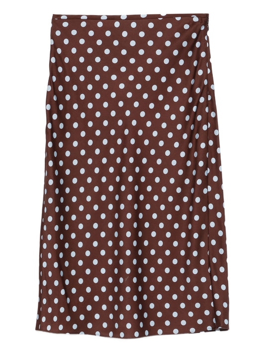 polka-dot midi skirt