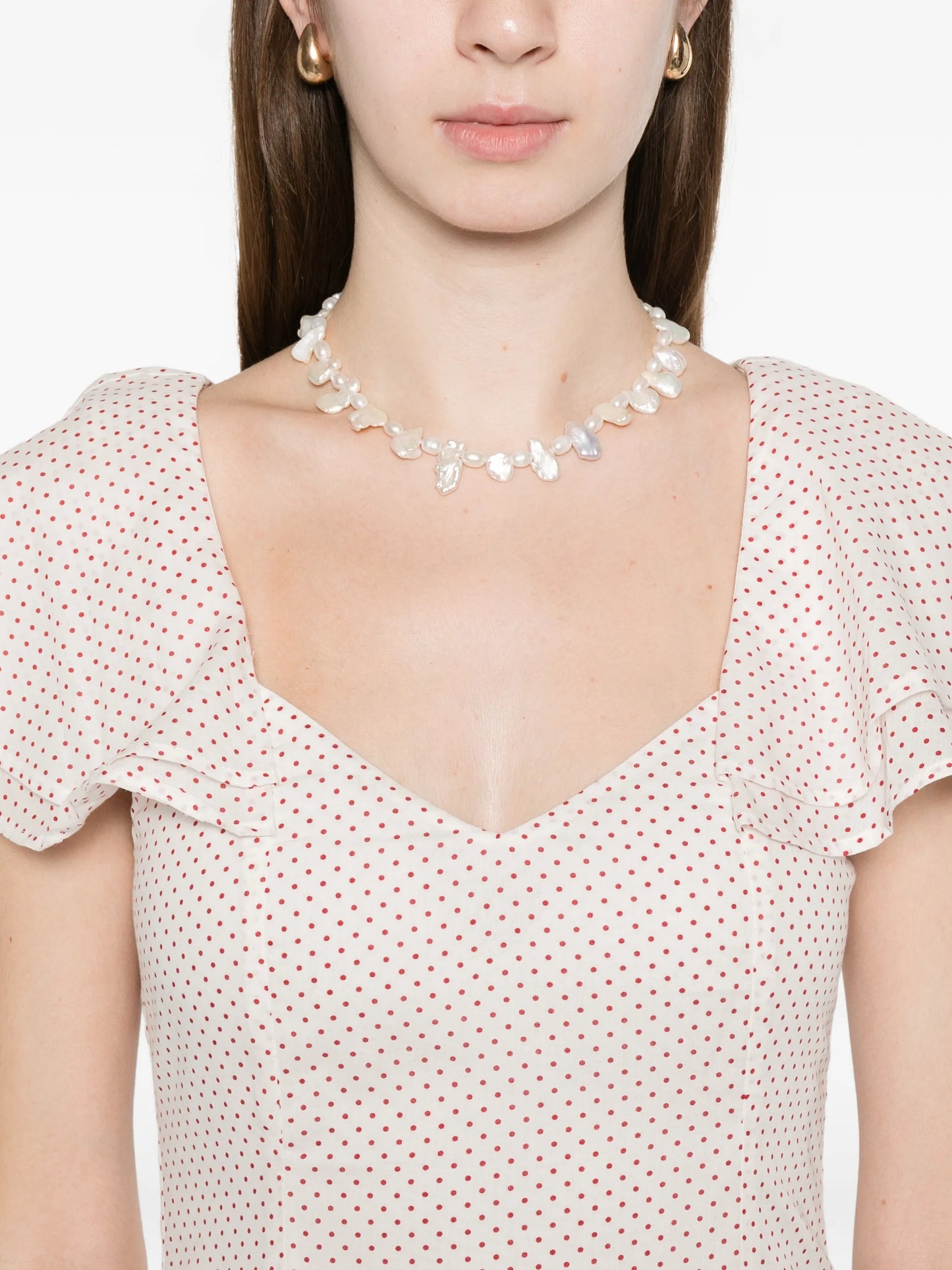 Marlowe flutter scoop-neck midi dress