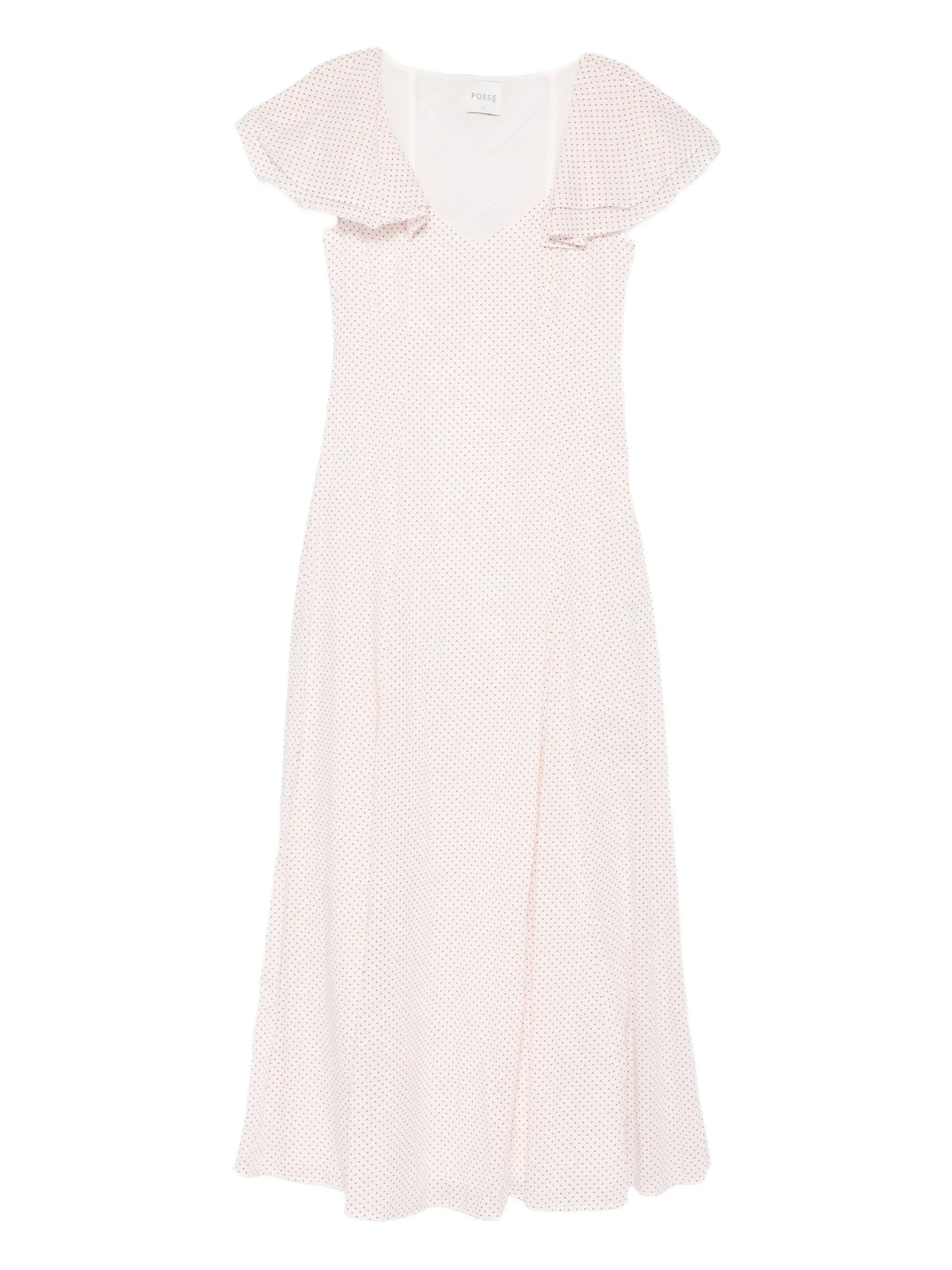Marlowe flutter scoop-neck midi dress