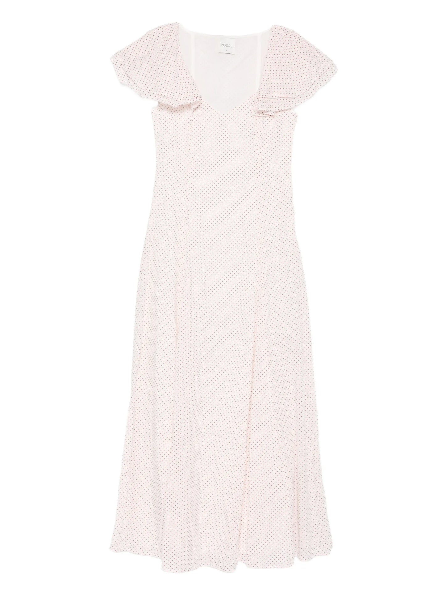 Marlowe flutter scoop-neck midi dress