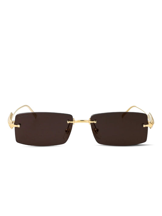 studded rectangle-frame sunglasses