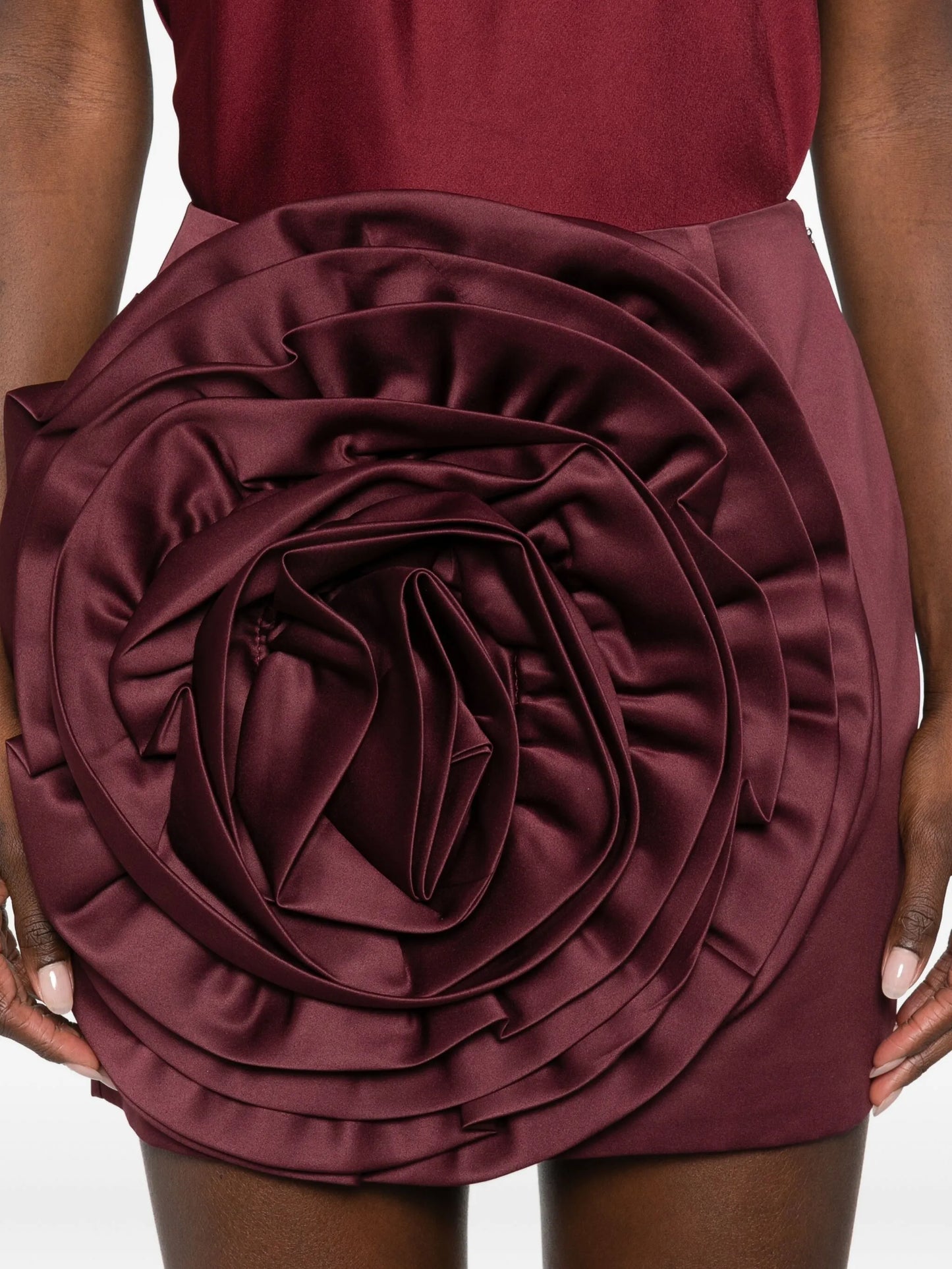 flower-embellished mini skirt