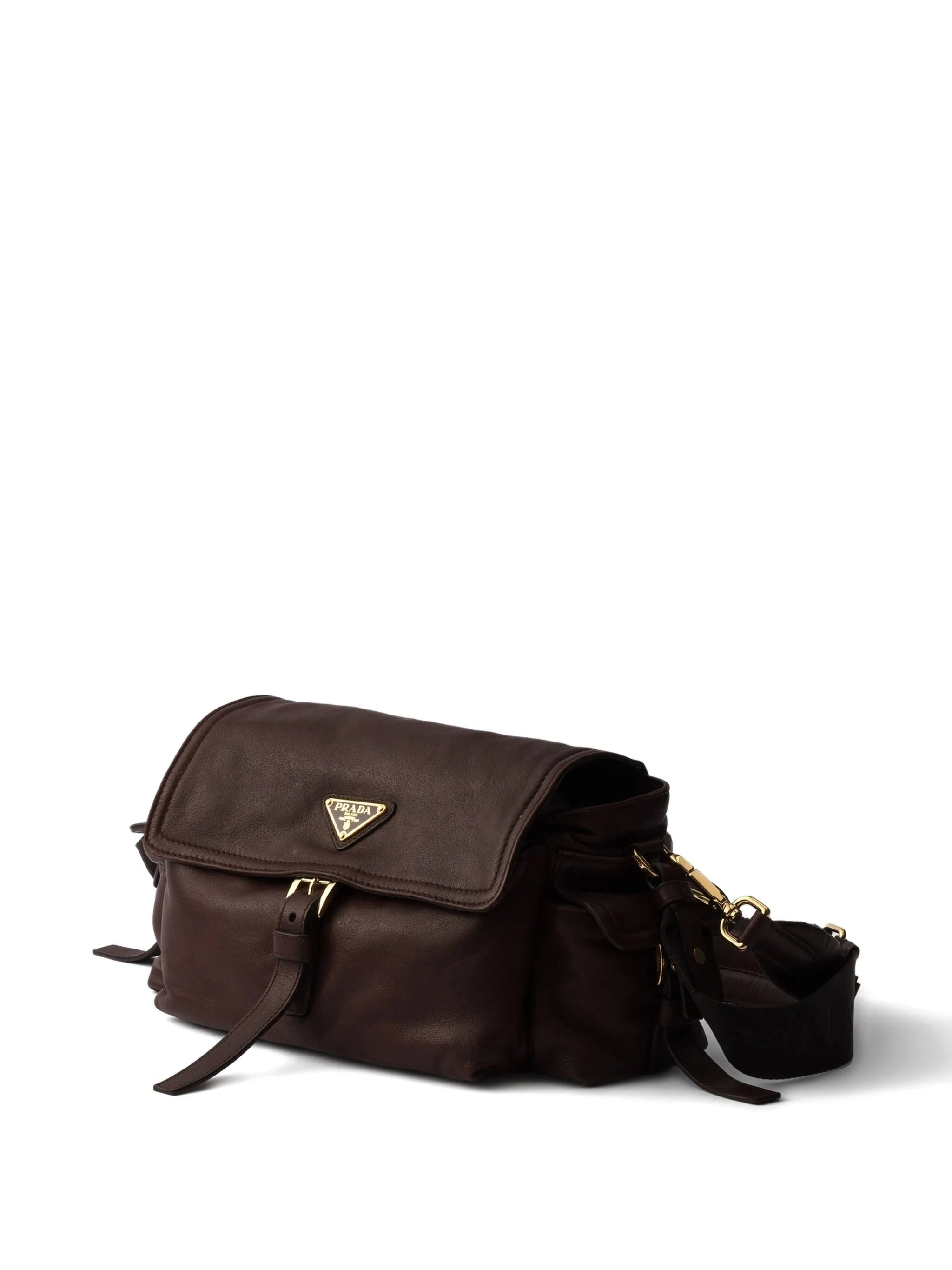 Explore medium nappa leather shoulder bag with flap