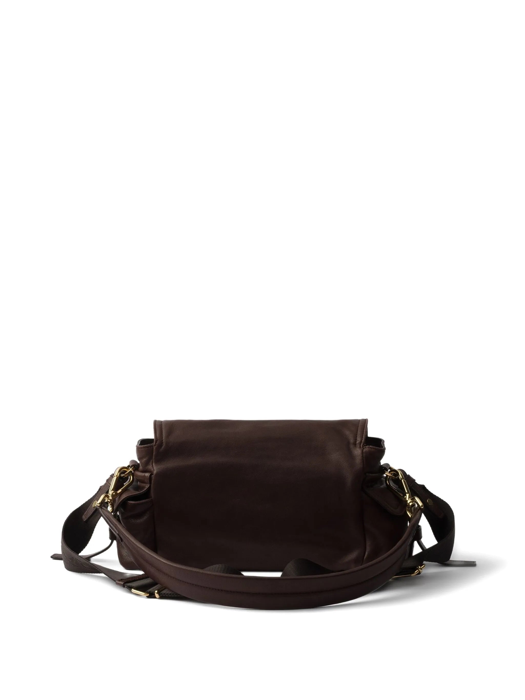 Explore medium nappa leather shoulder bag with flap