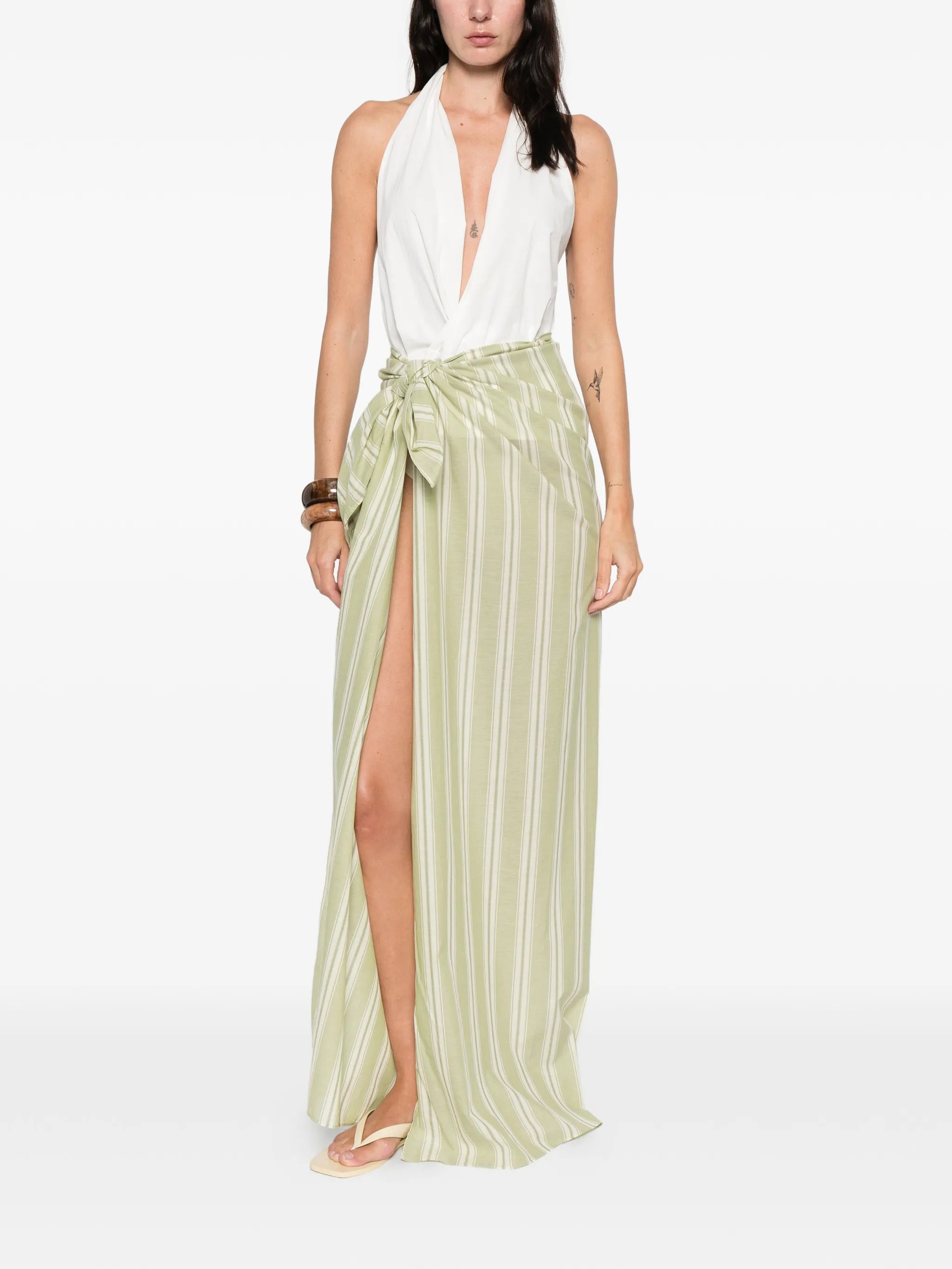 Lomas Ombre striped pareo maxi skirt