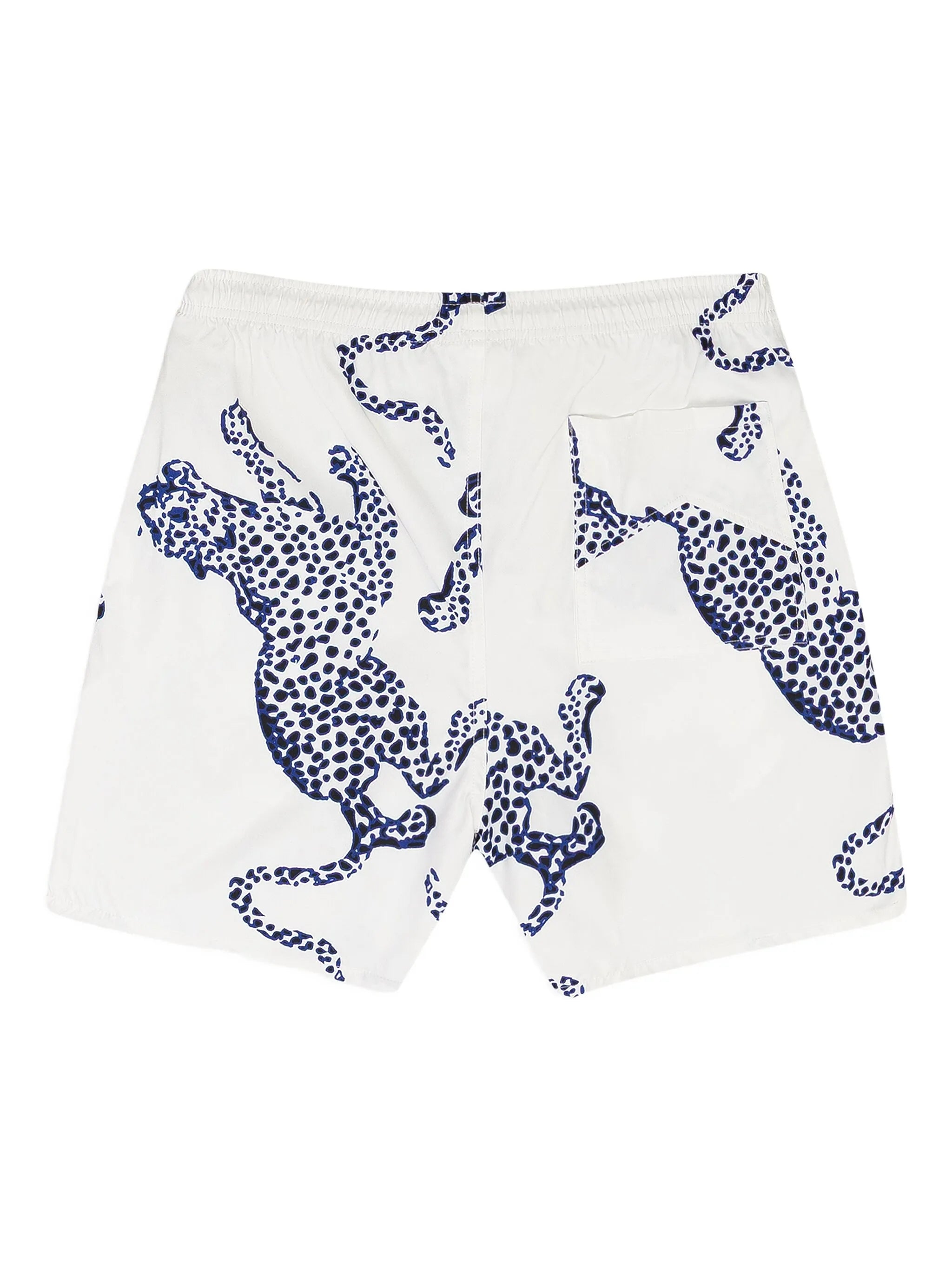 animal-print swim shorts