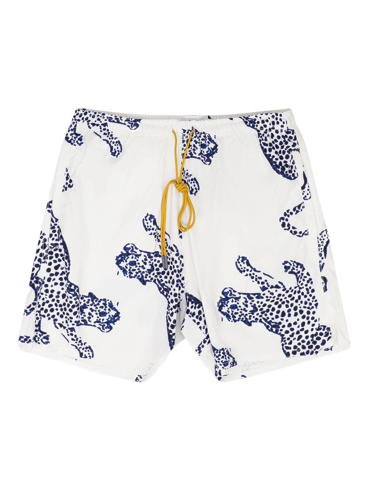 animal-print swim shorts