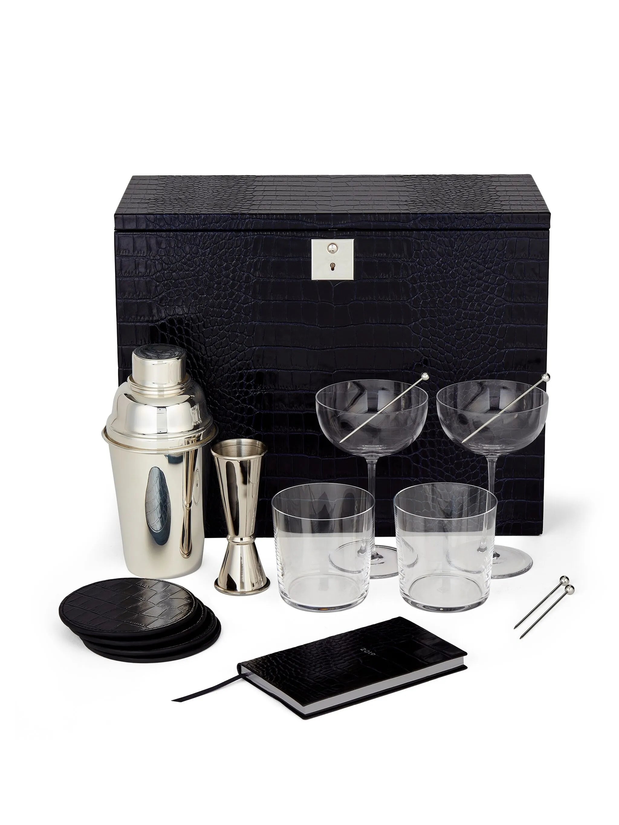 Mara crocodile-effect cocktail box set
