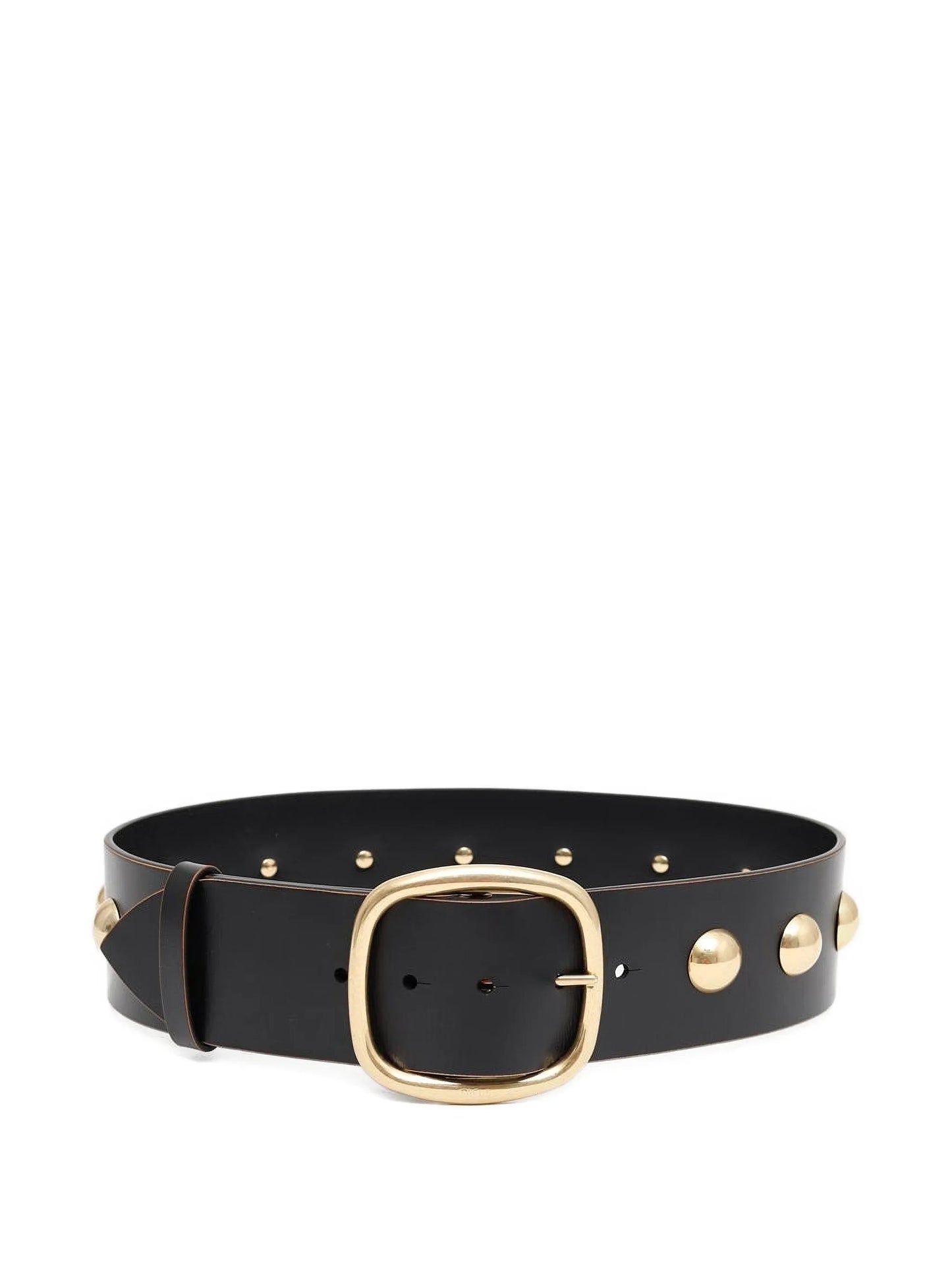 Midnight studded buckle belt