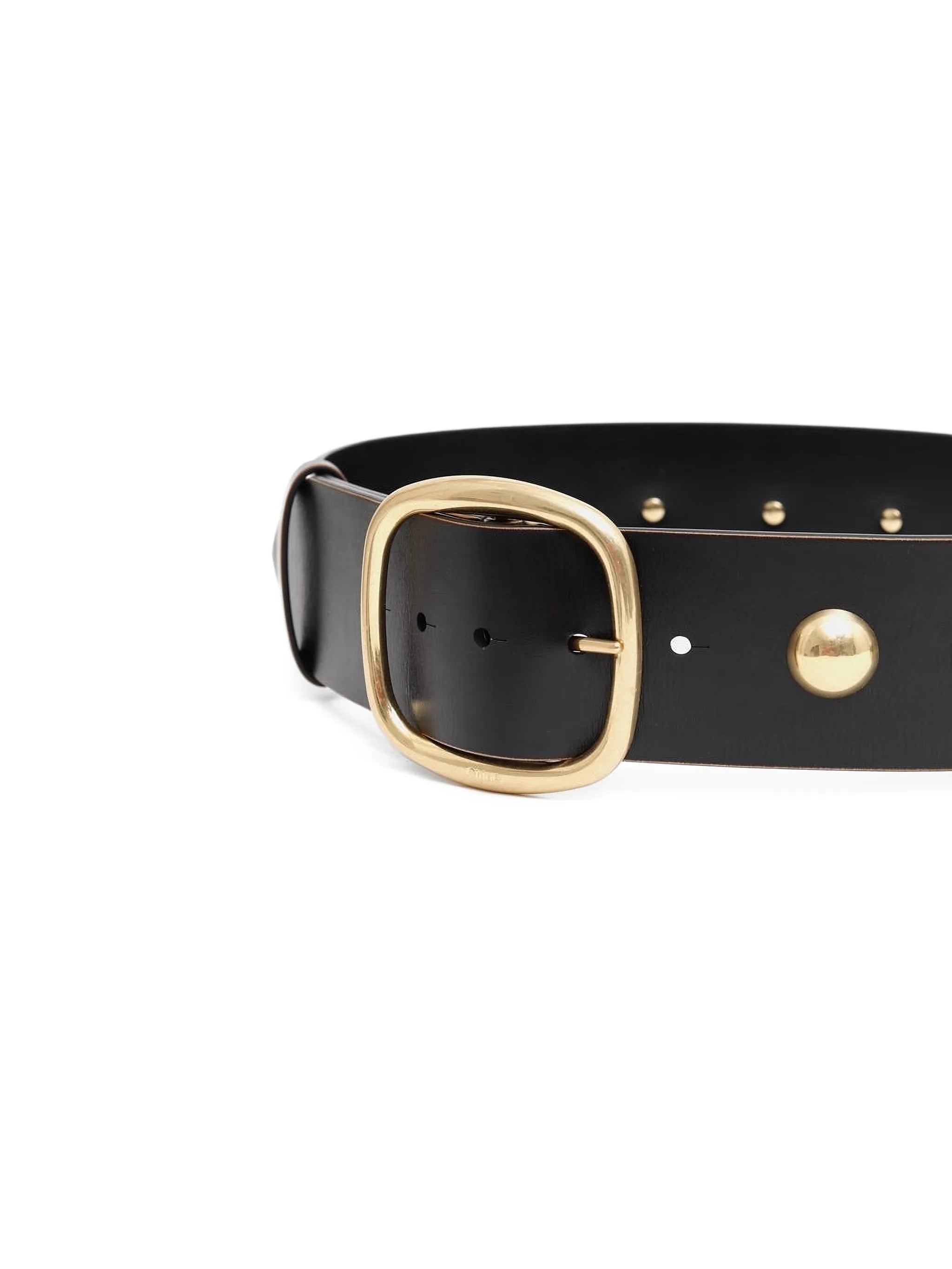 Midnight studded buckle belt