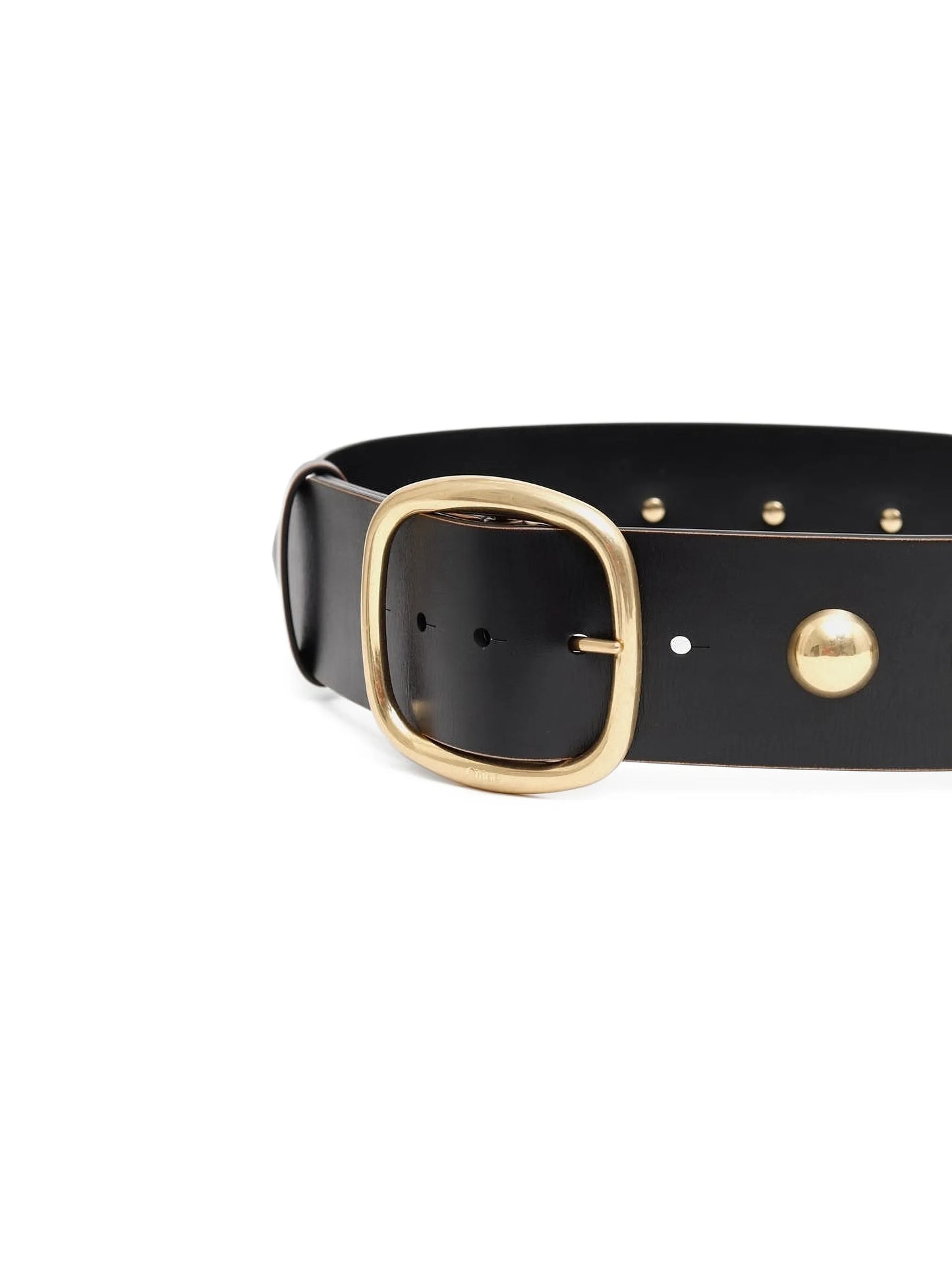 Midnight studded buckle belt
