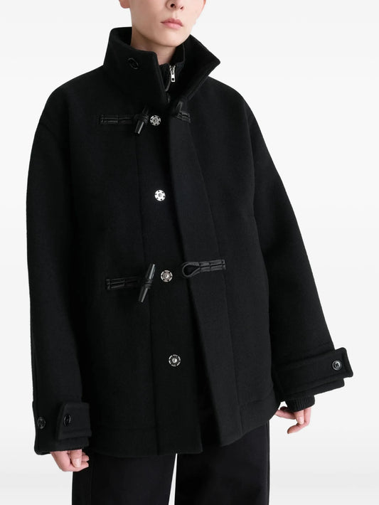 black belted duffle coat