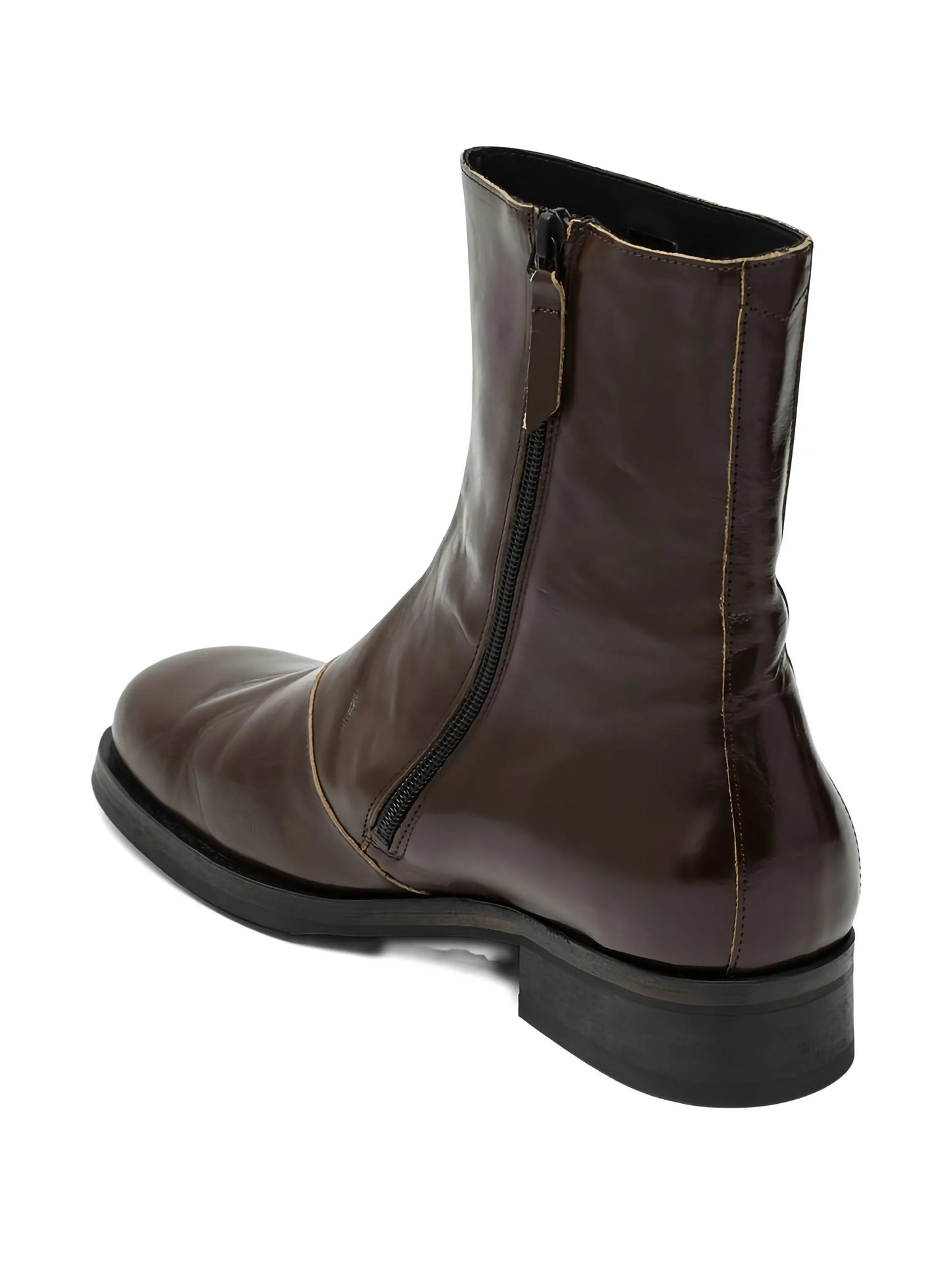 Camion zip-detail leather boots