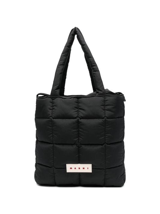 padded logo tote bag