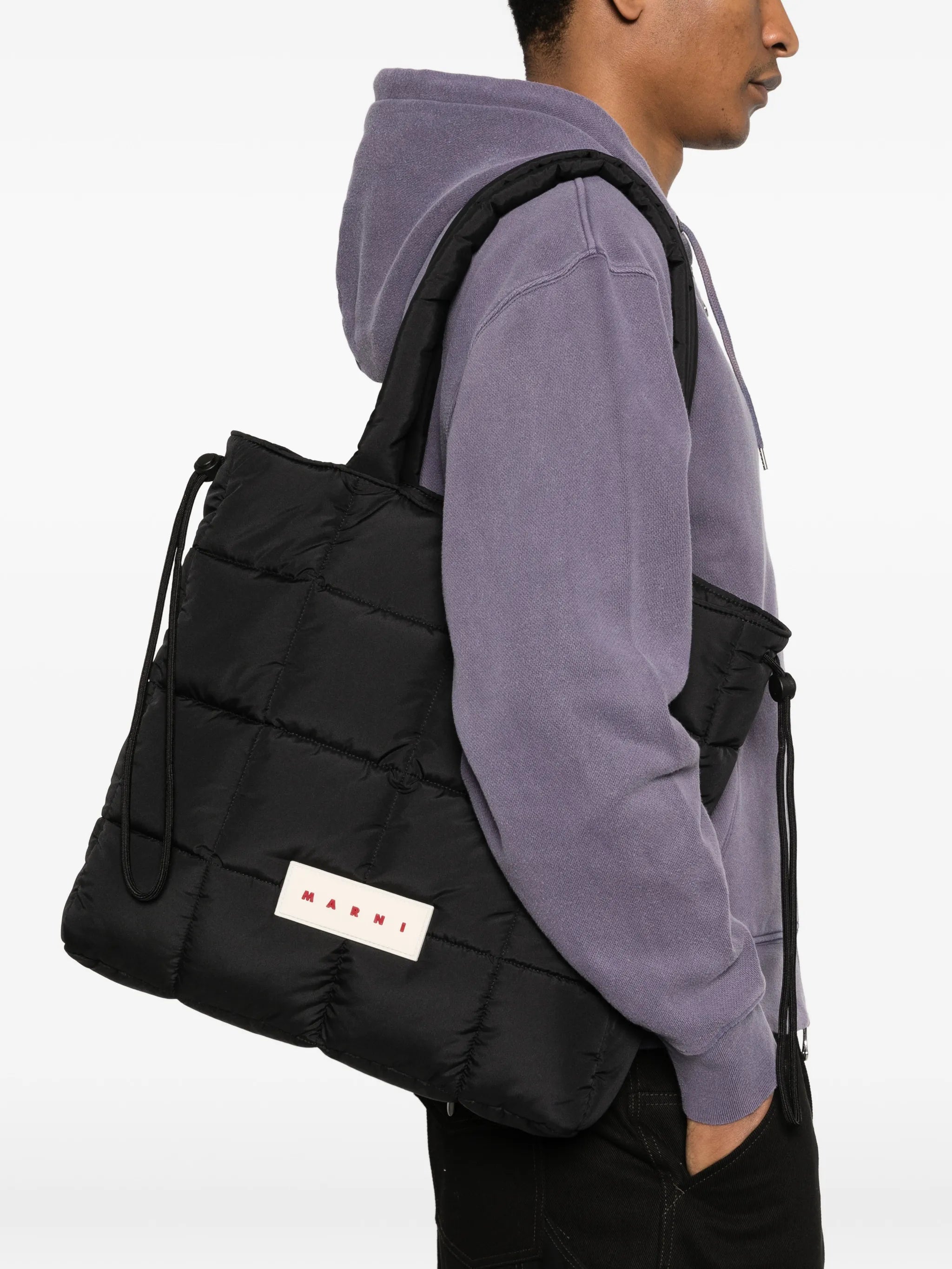 padded logo tote bag