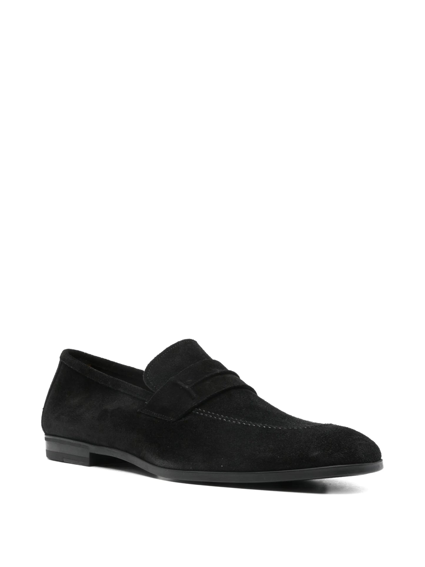 penny-strap suede loafers