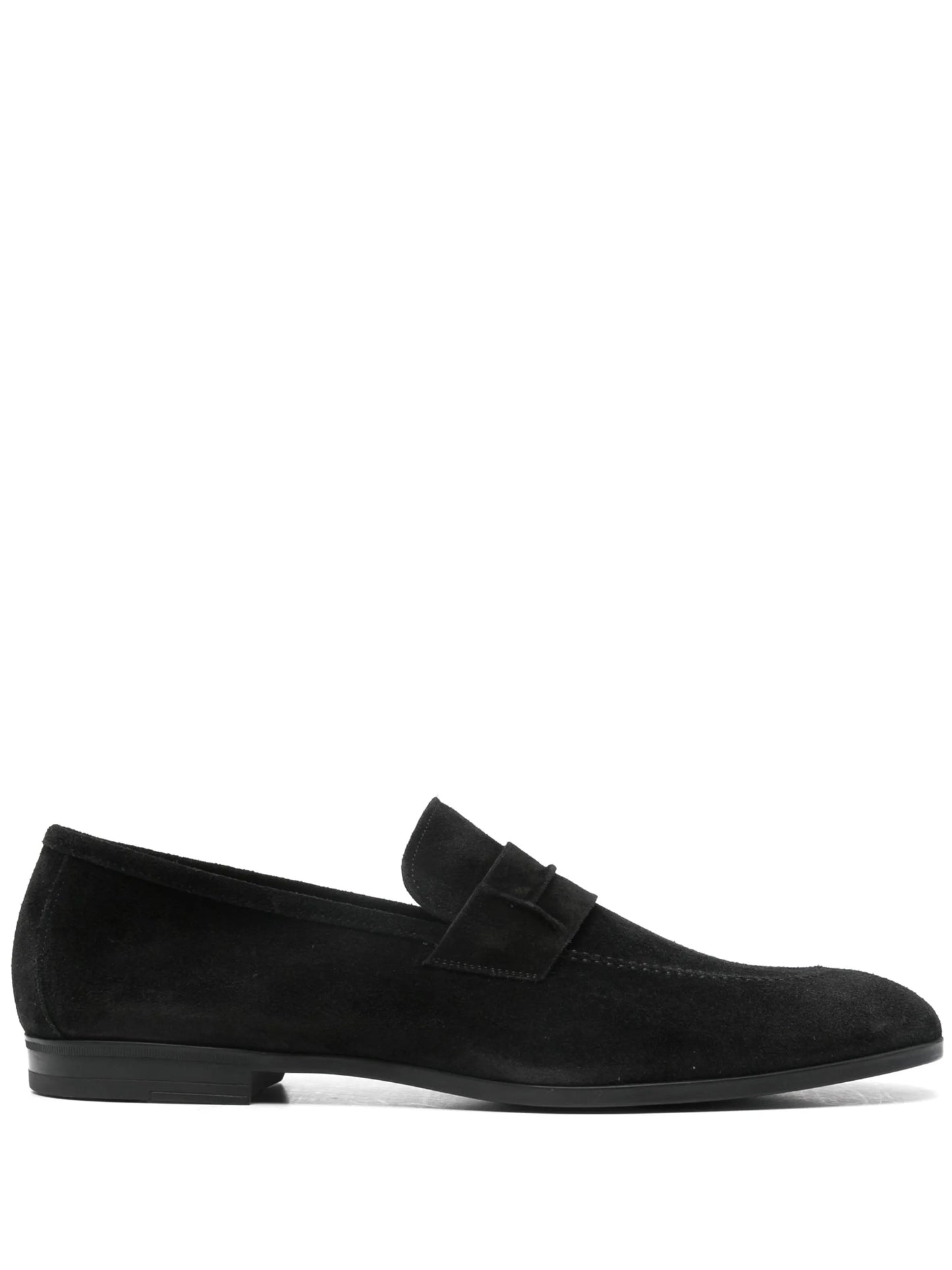 penny-strap suede loafers