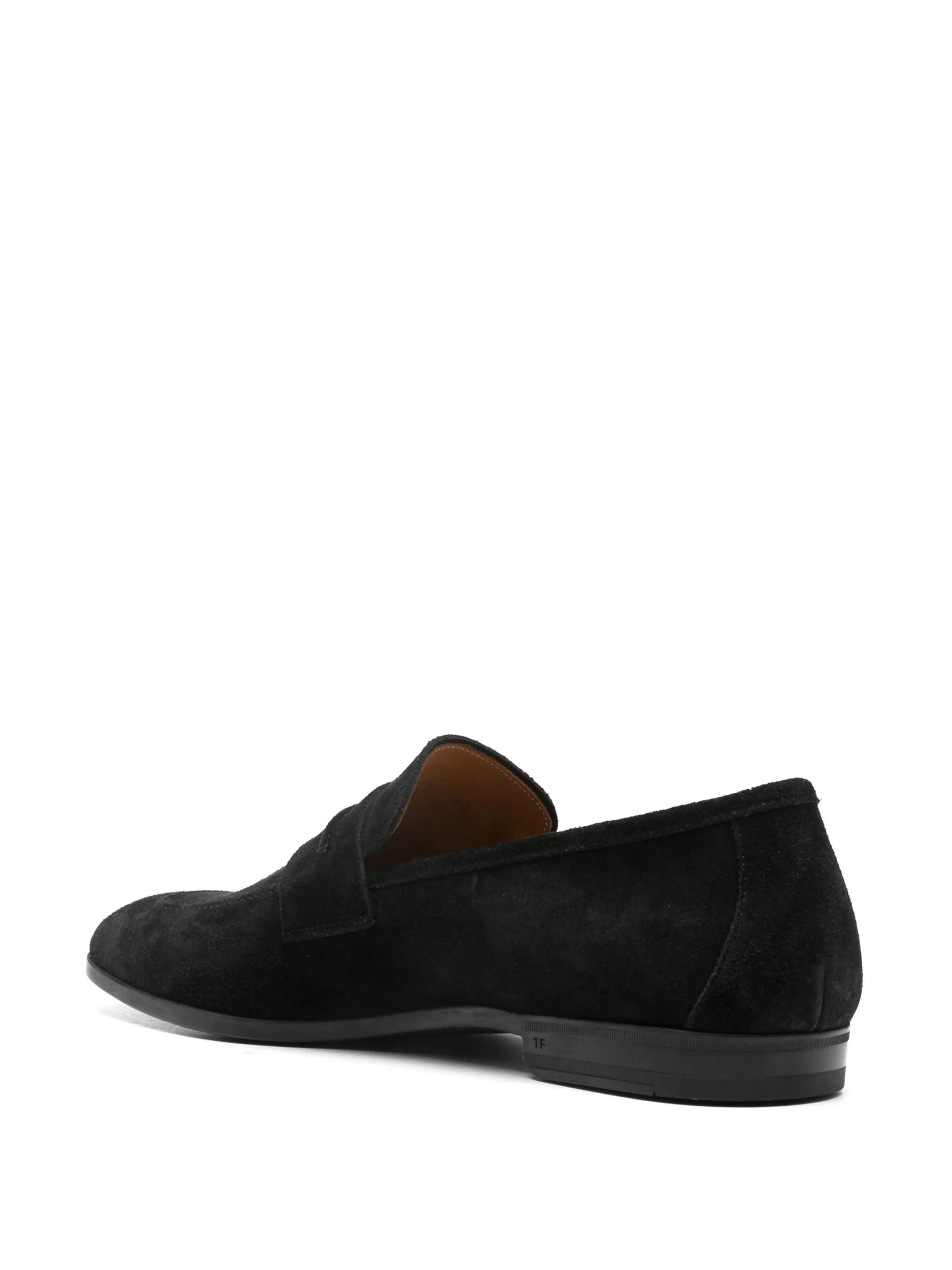 penny-strap suede loafers