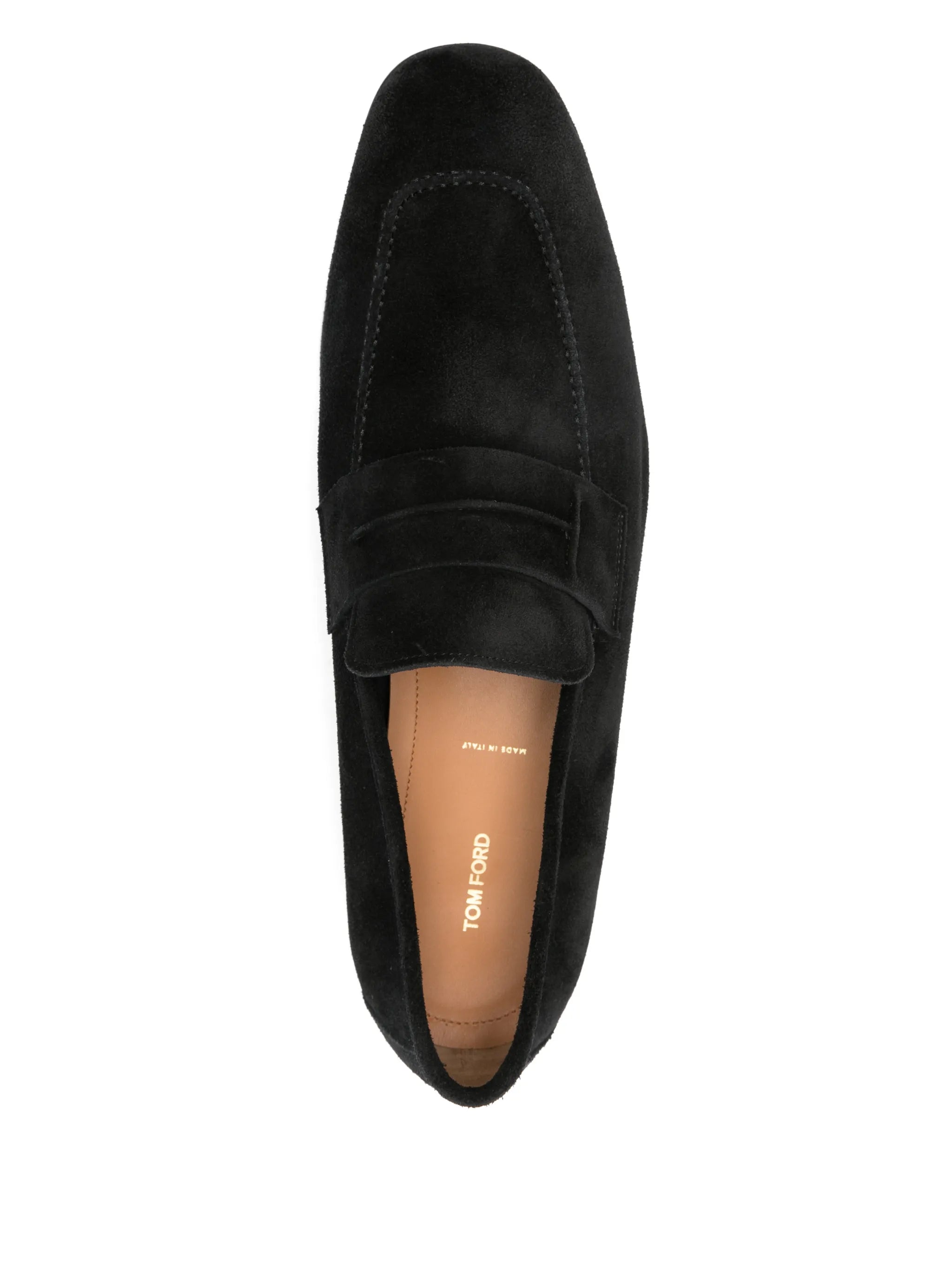 penny-strap suede loafers