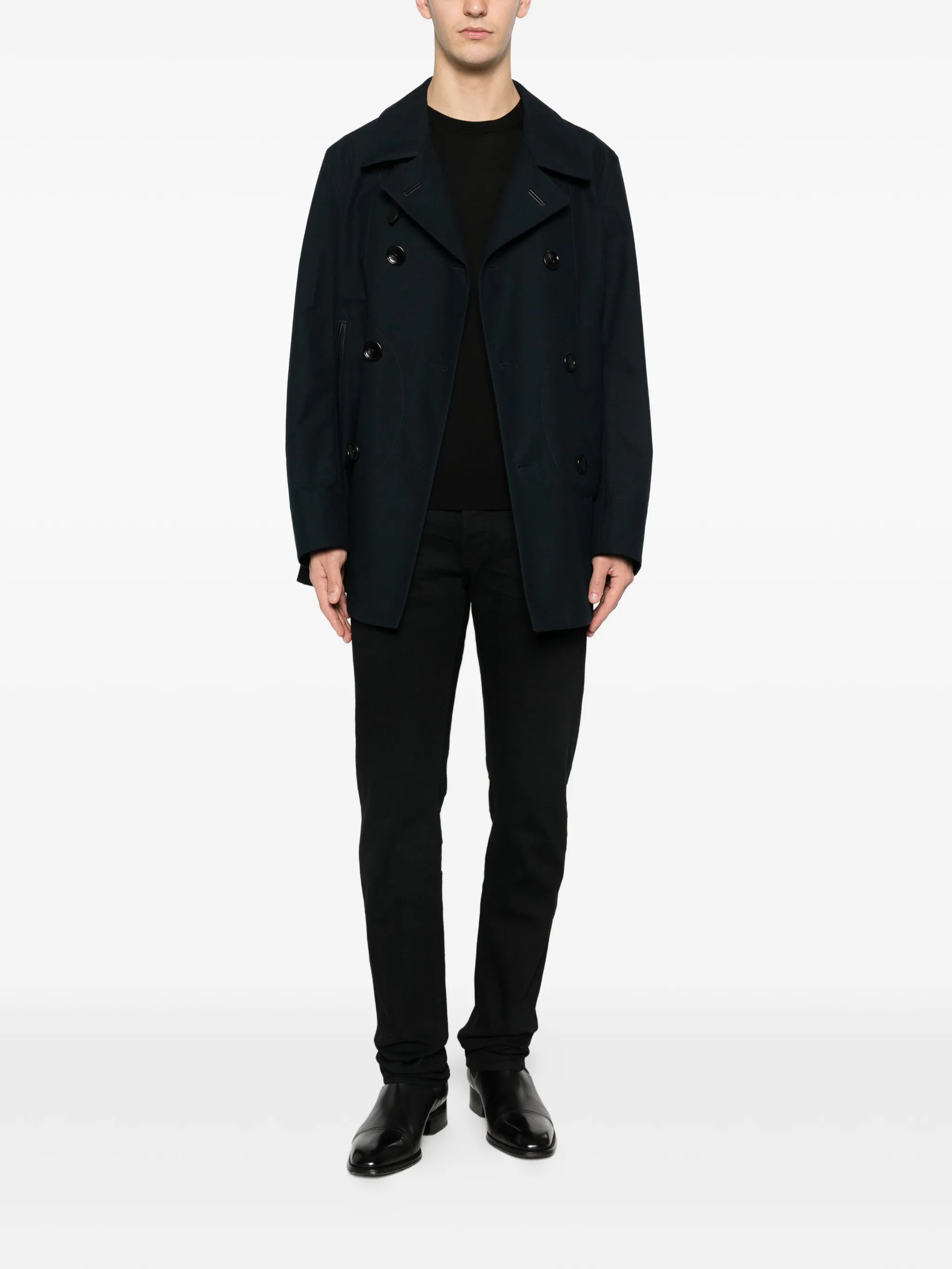 double-breasted trench coat