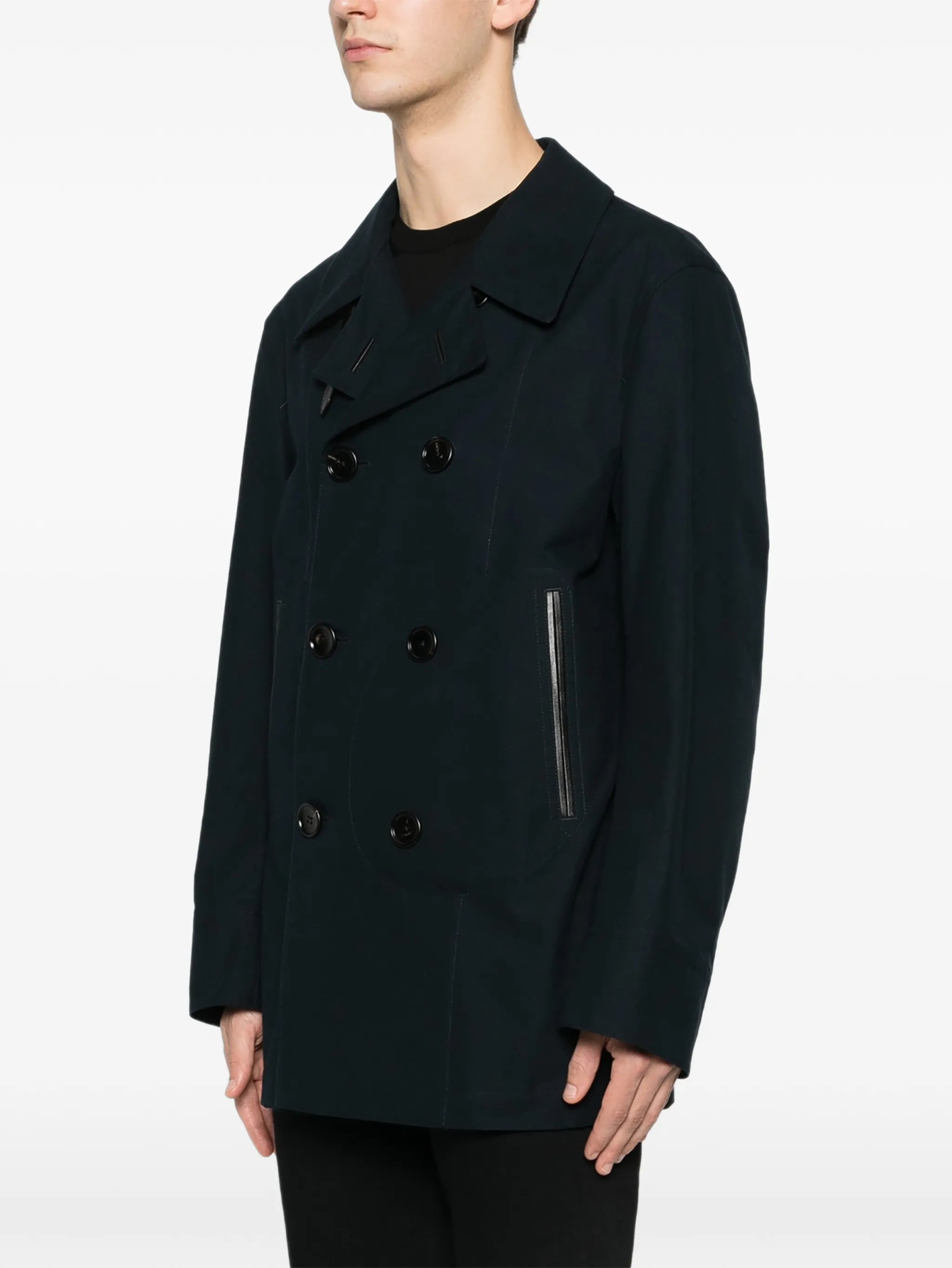 double-breasted peacoat