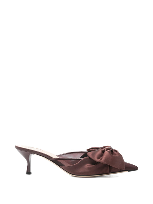 Colibrì red satin mules