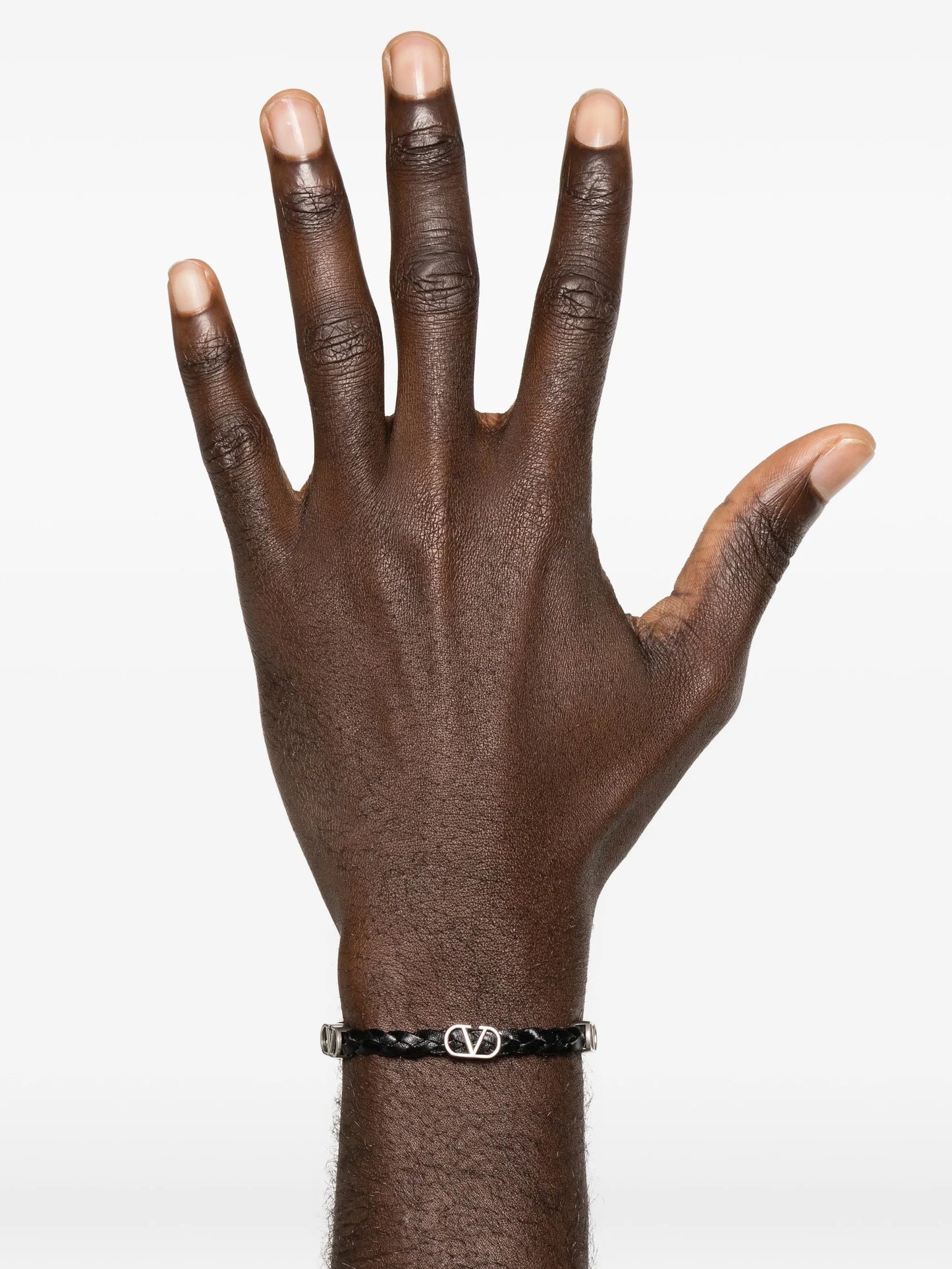 braided vlogo leather bracelet