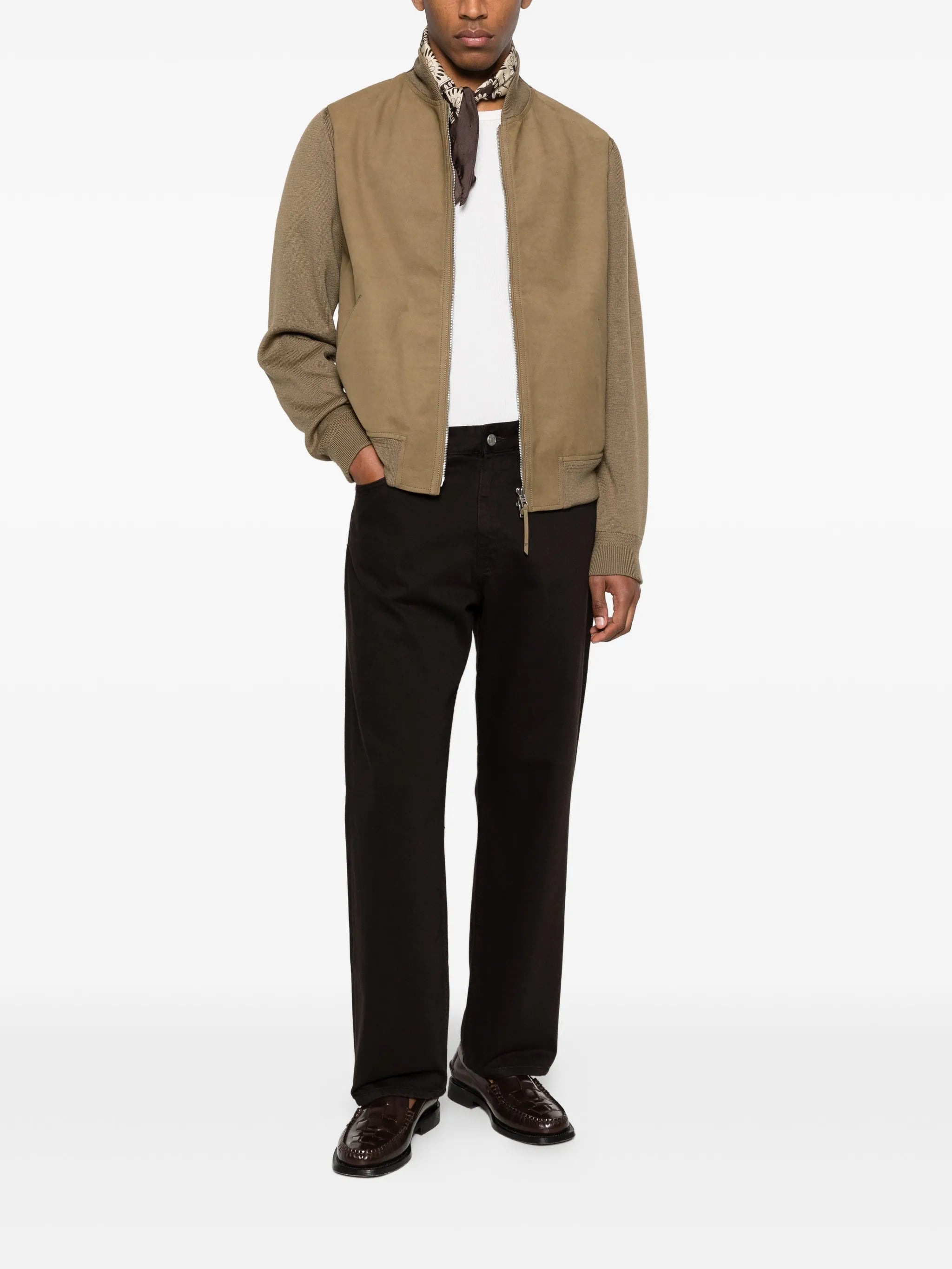 nubuck front merino bomber