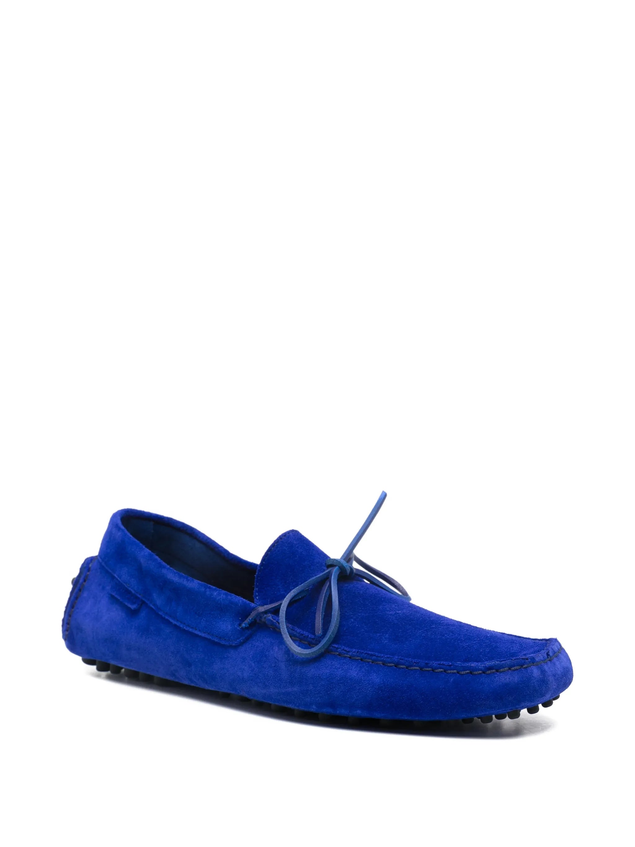 tie suede loafers