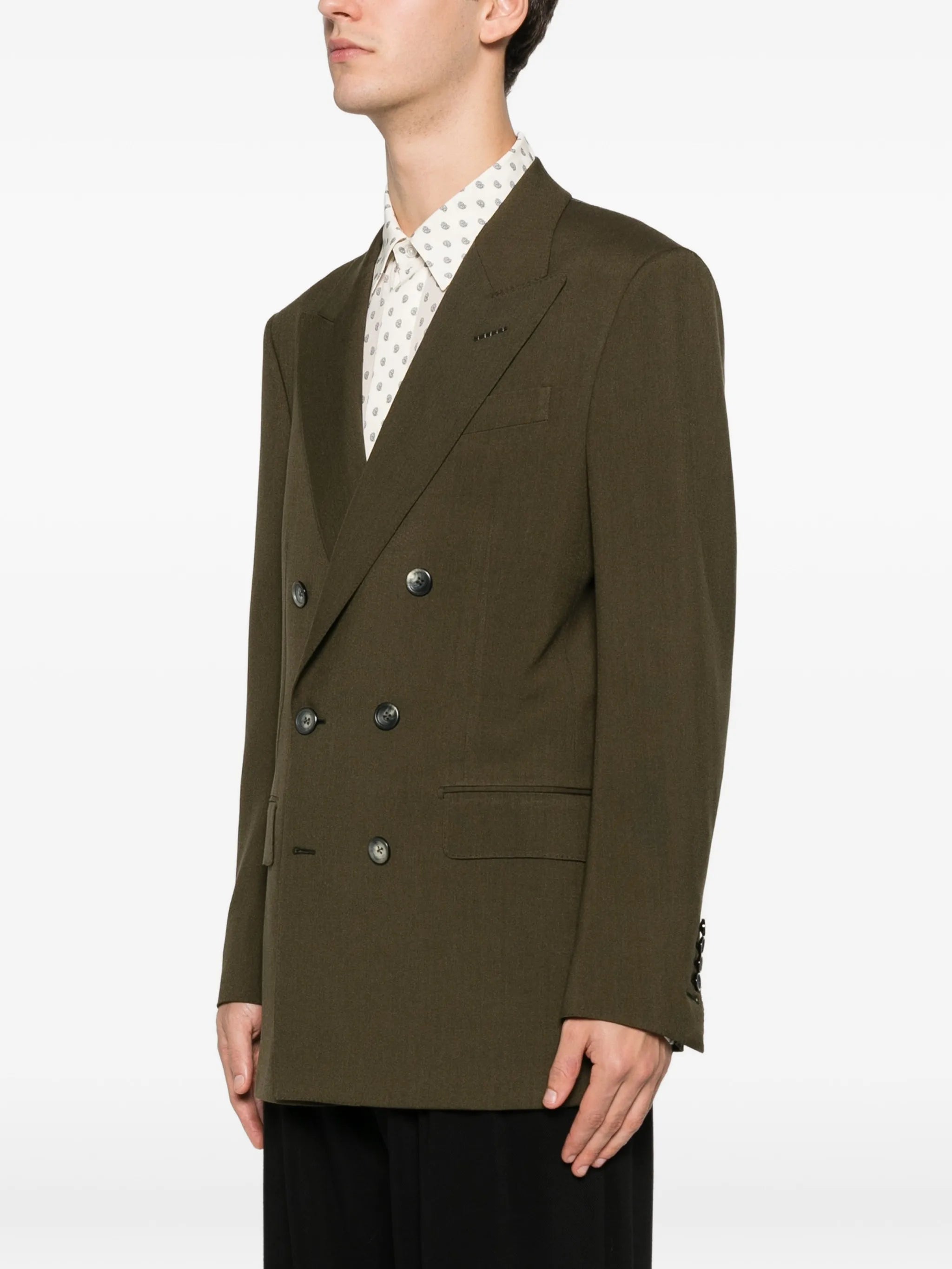 peak-lapel double-breasted blazer