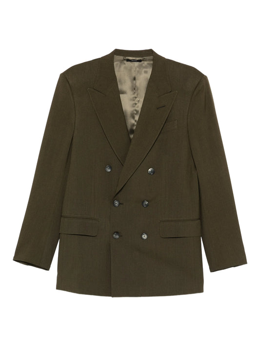 peak-lapel double-breasted blazer