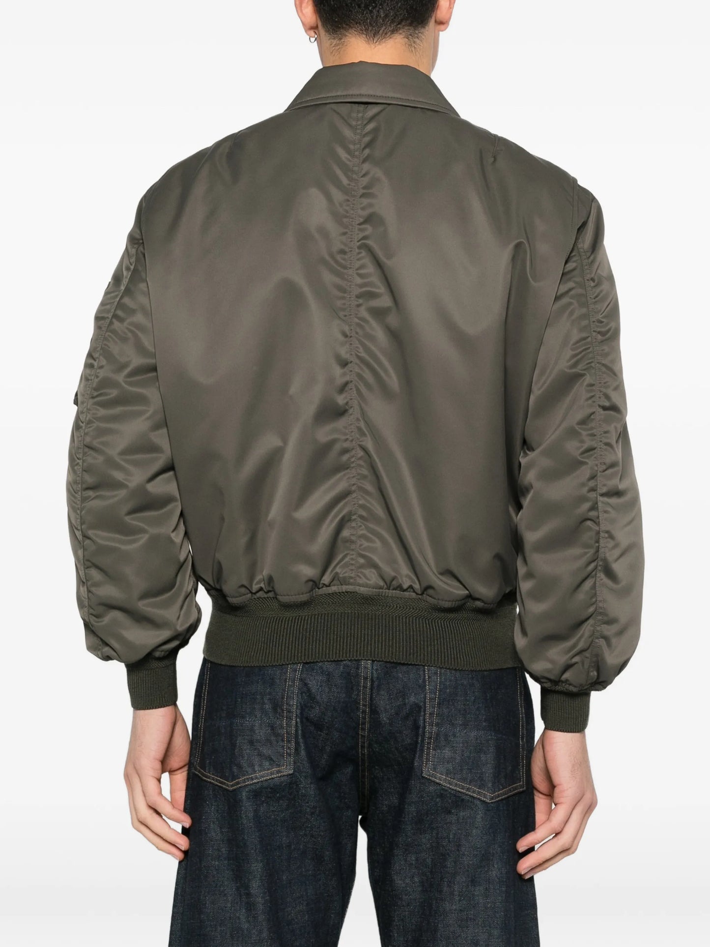 zip-up collared bomber jacket