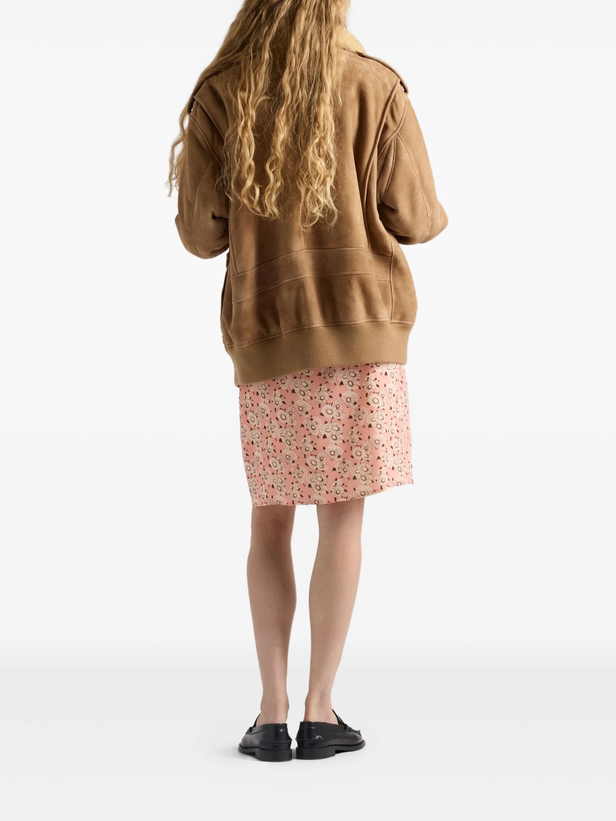 shearling-collar bomber jacket
