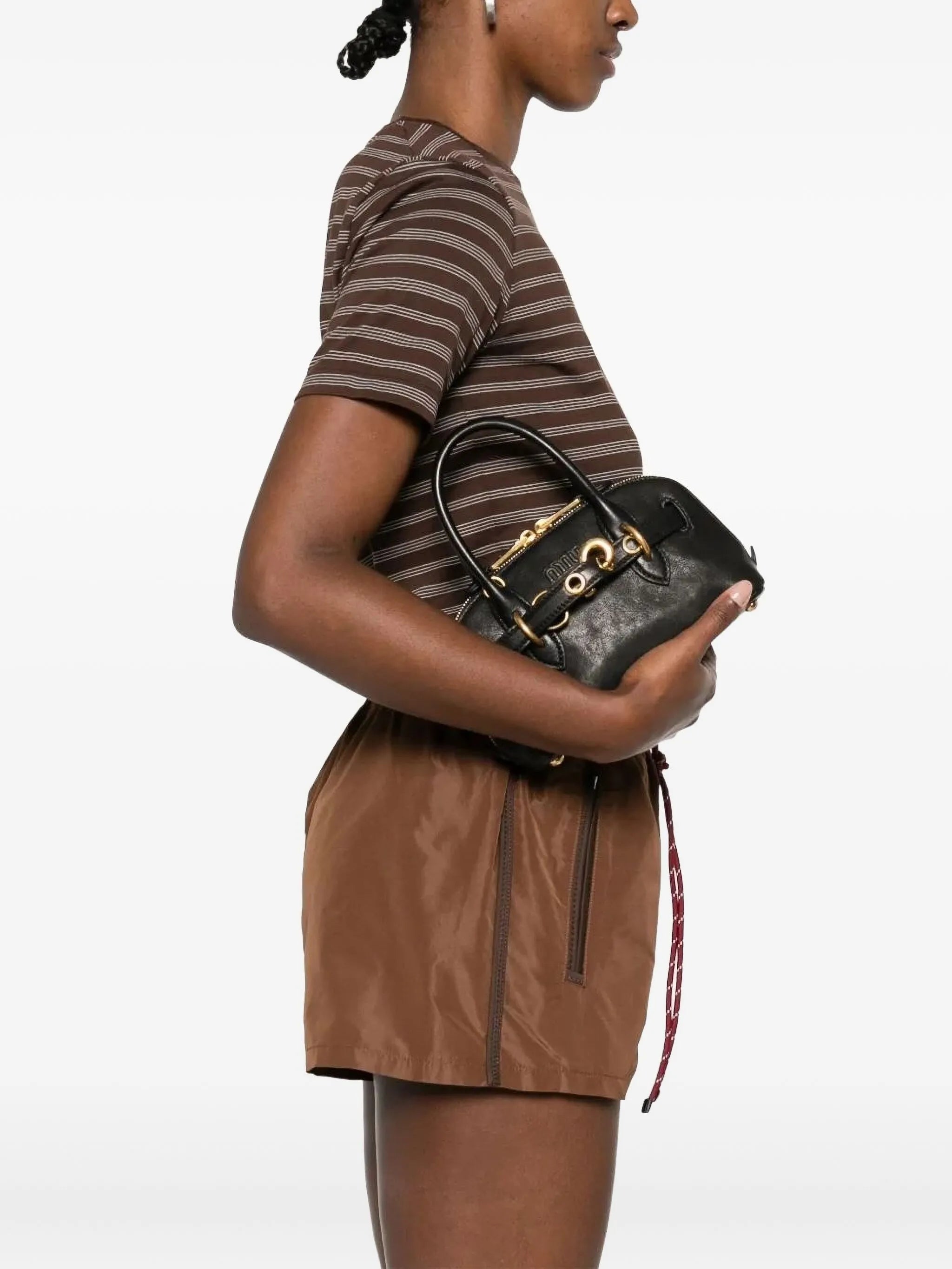 Top Handle Buckle Shoulder Bag