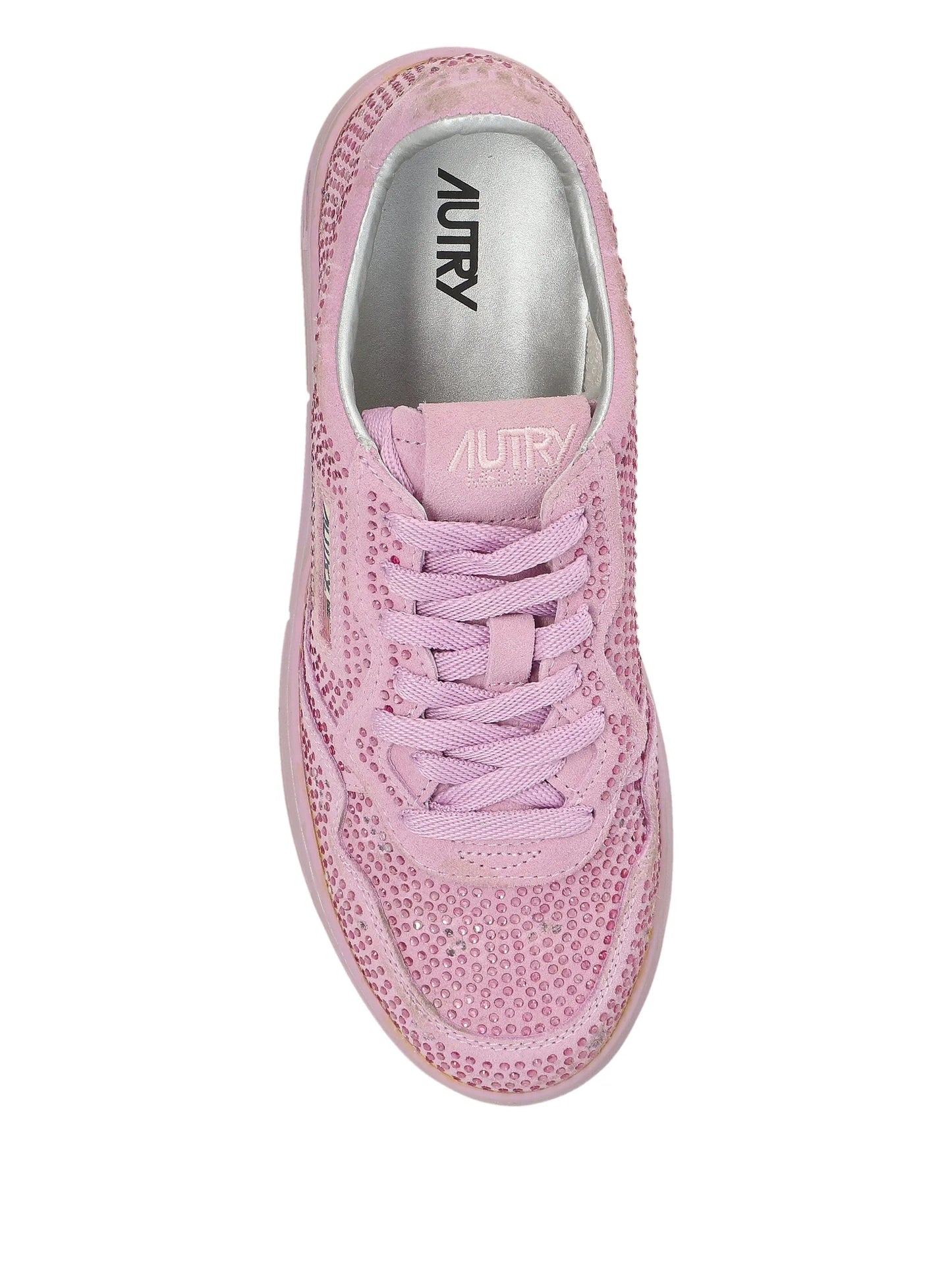 suede crustal-embellished sneakers