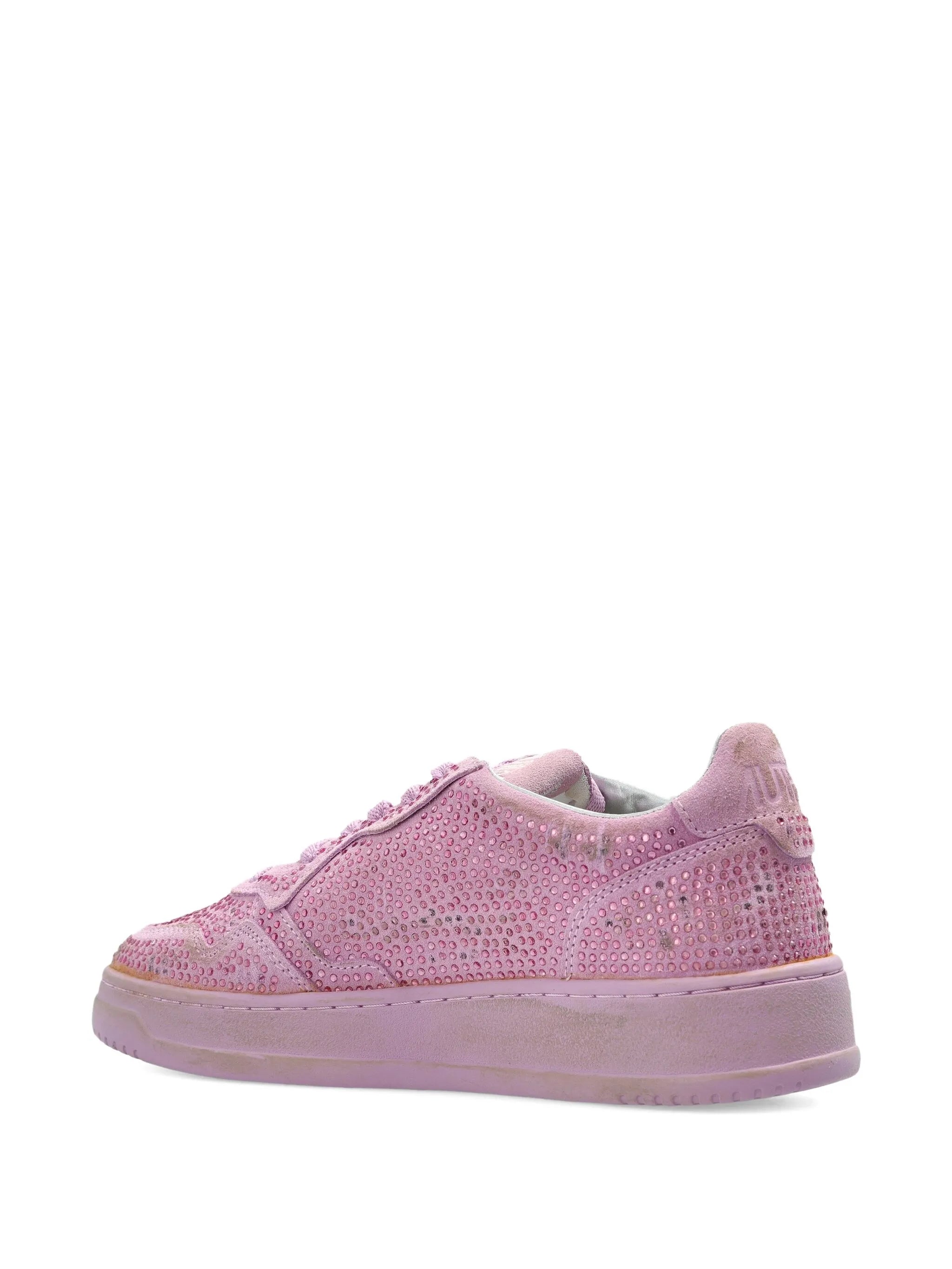 suede crustal-embellished sneakers