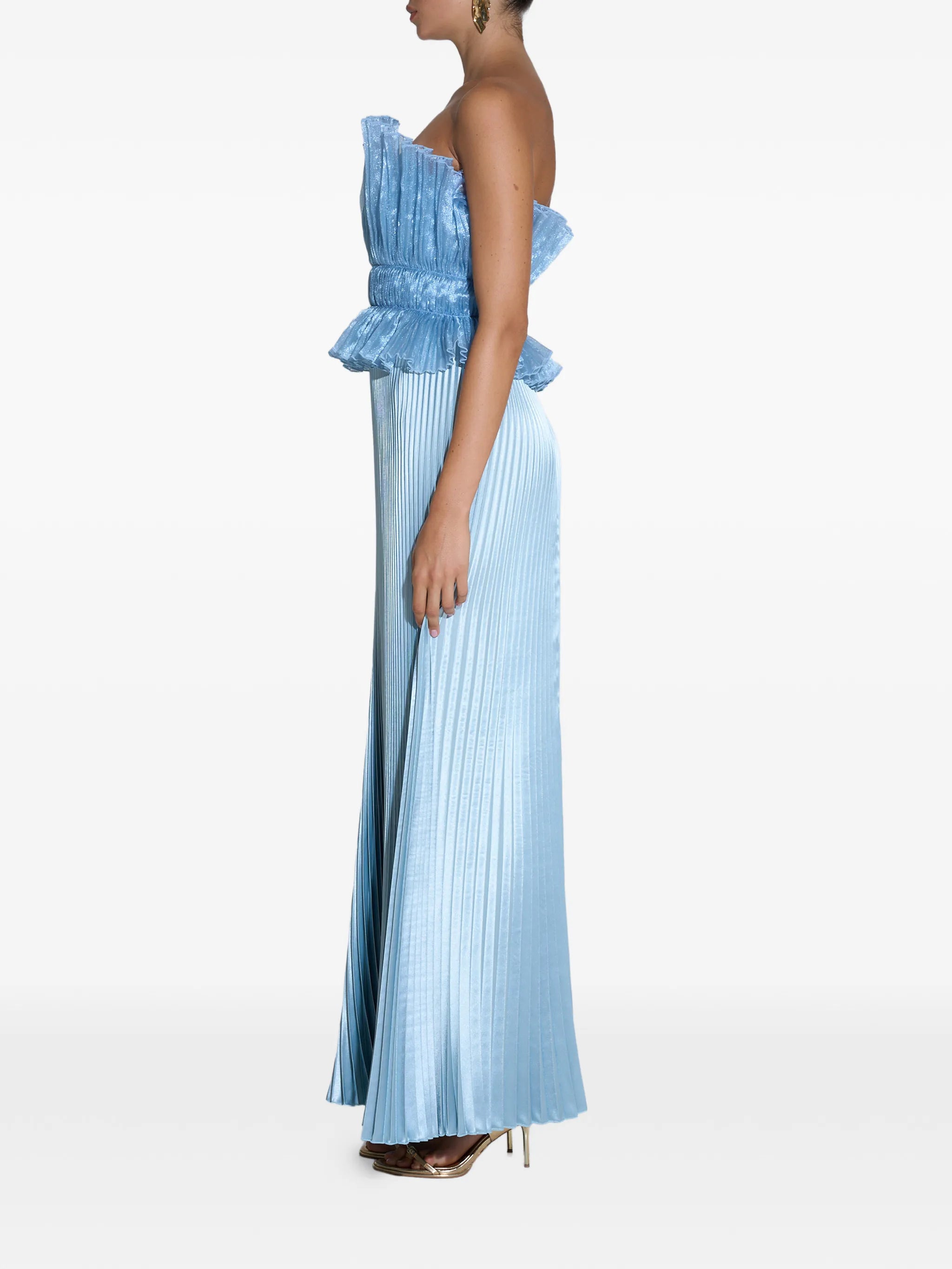 peplum-waist maxi dress