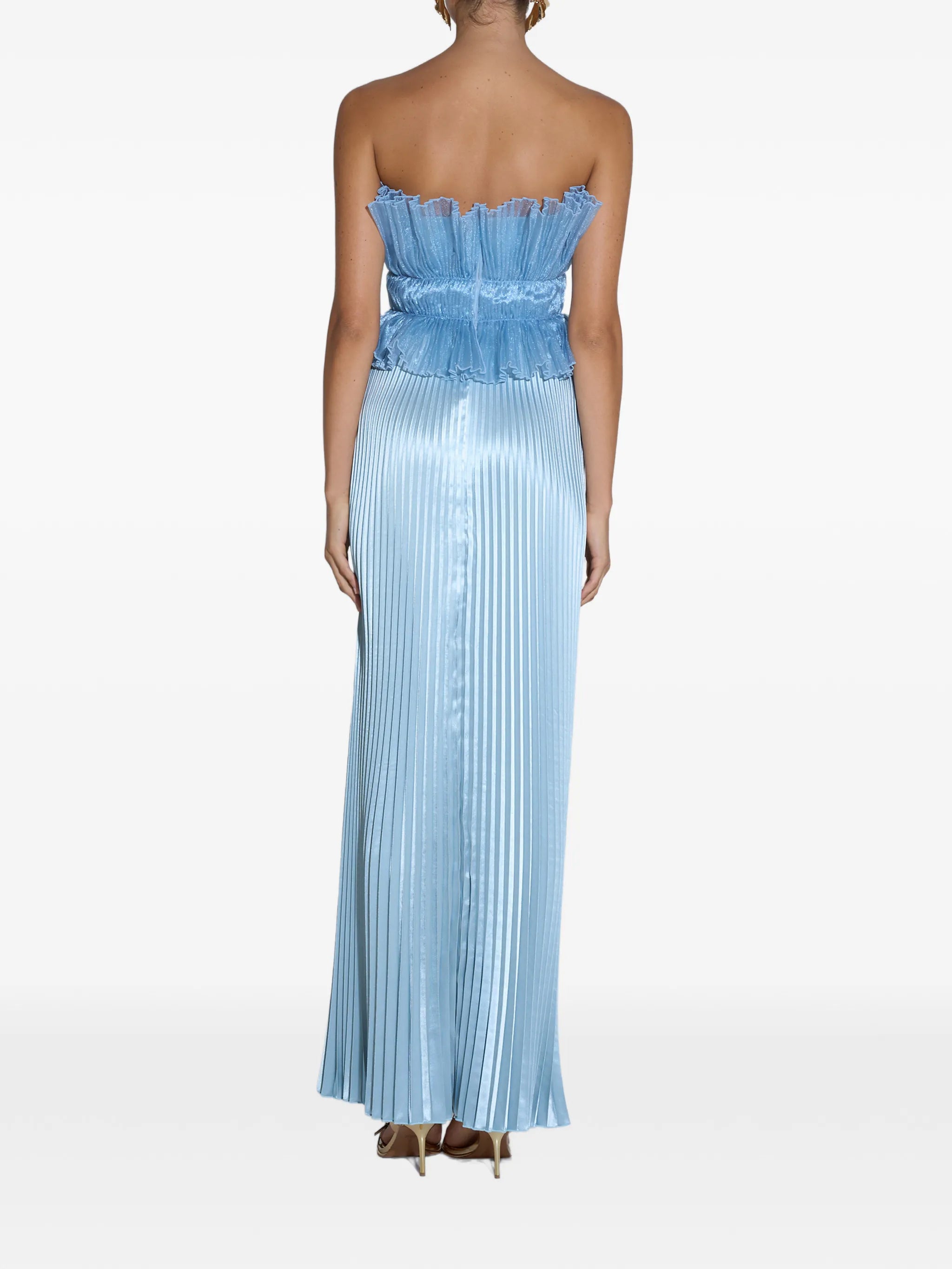 peplum-waist maxi dress