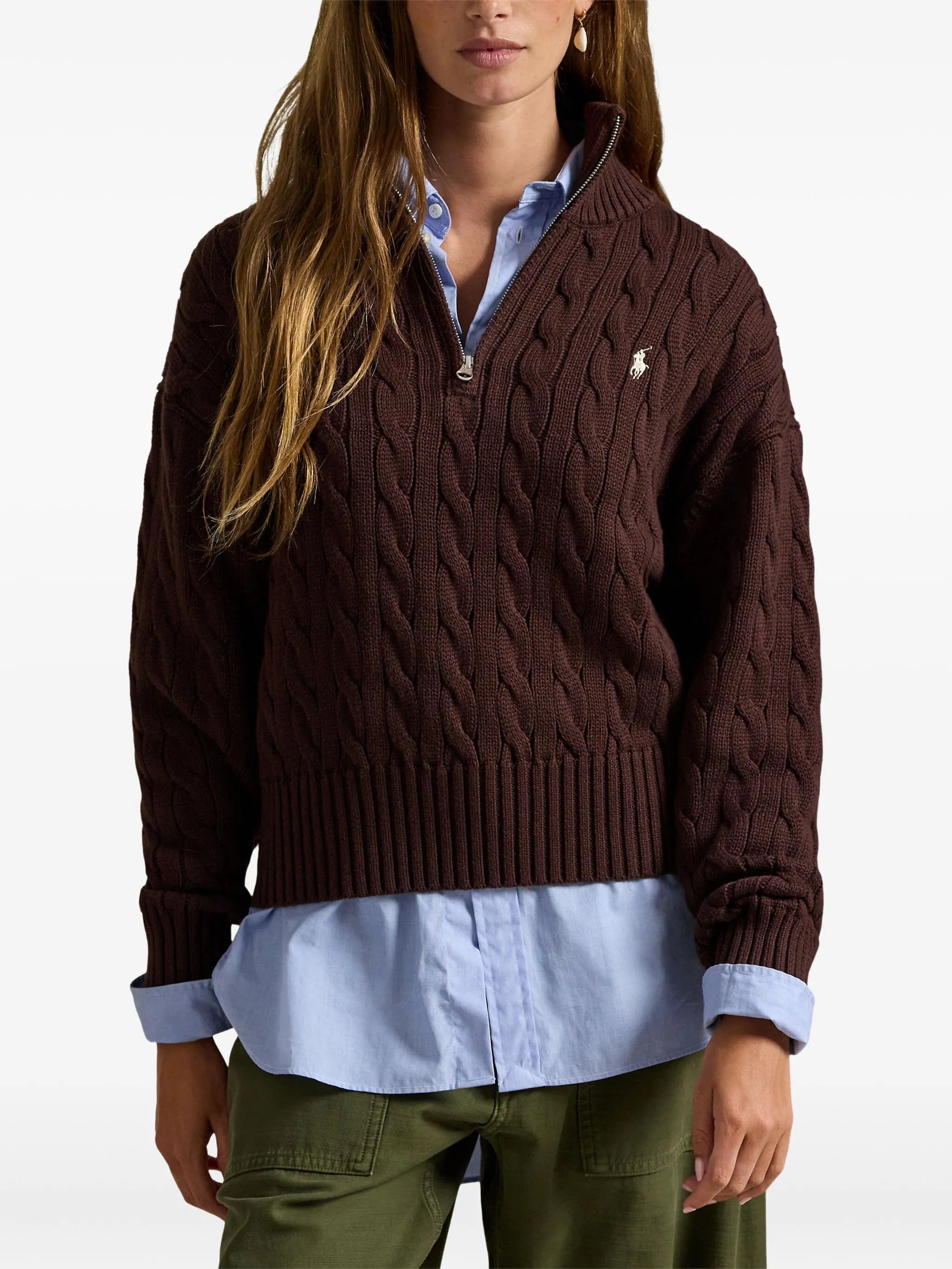 Polo Pony cable-knit sweater