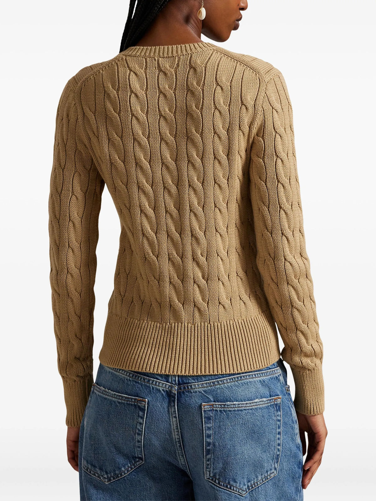 cable-knit long-sleeve cardigan