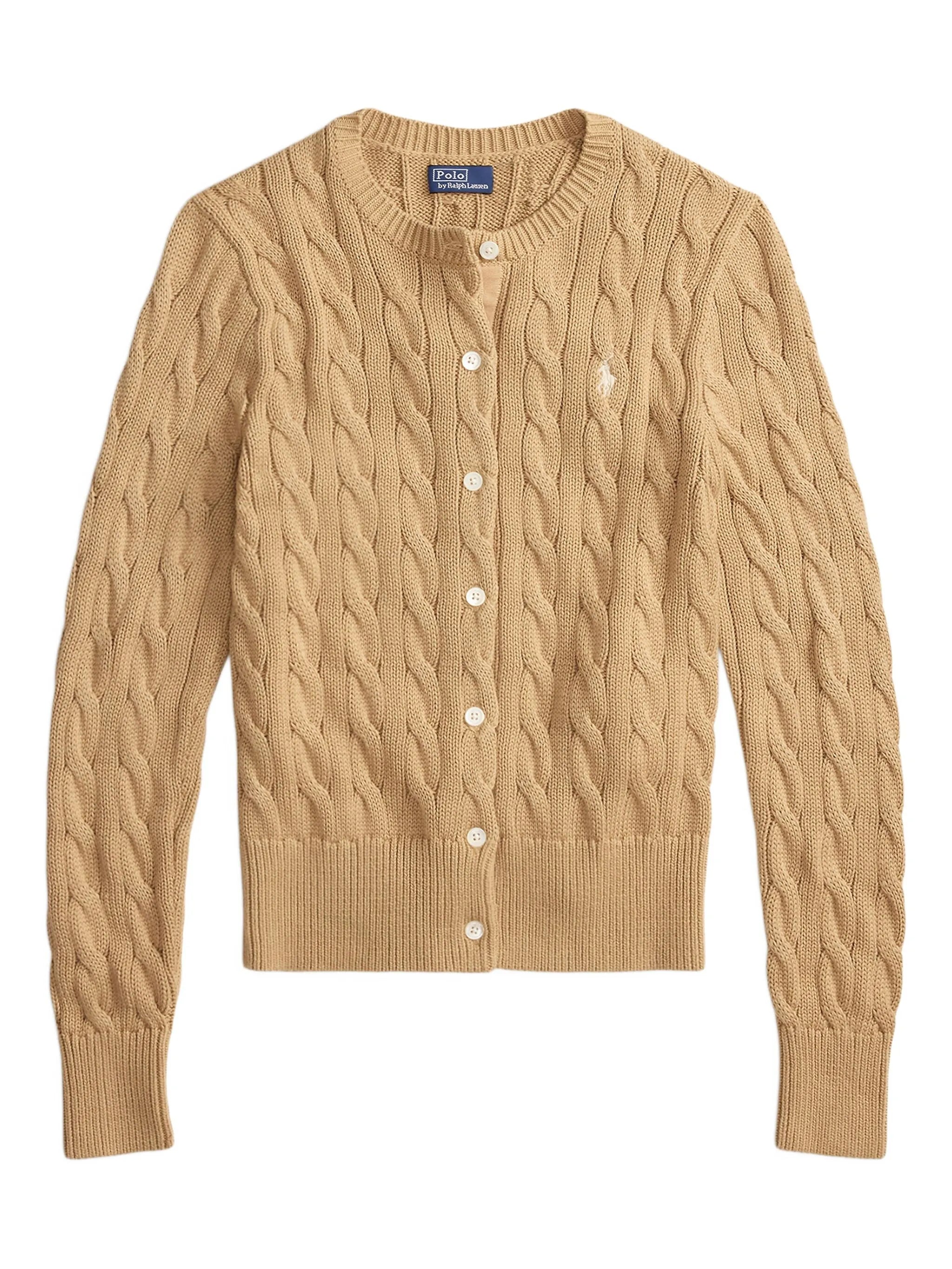 cable-knit long-sleeve cardigan
