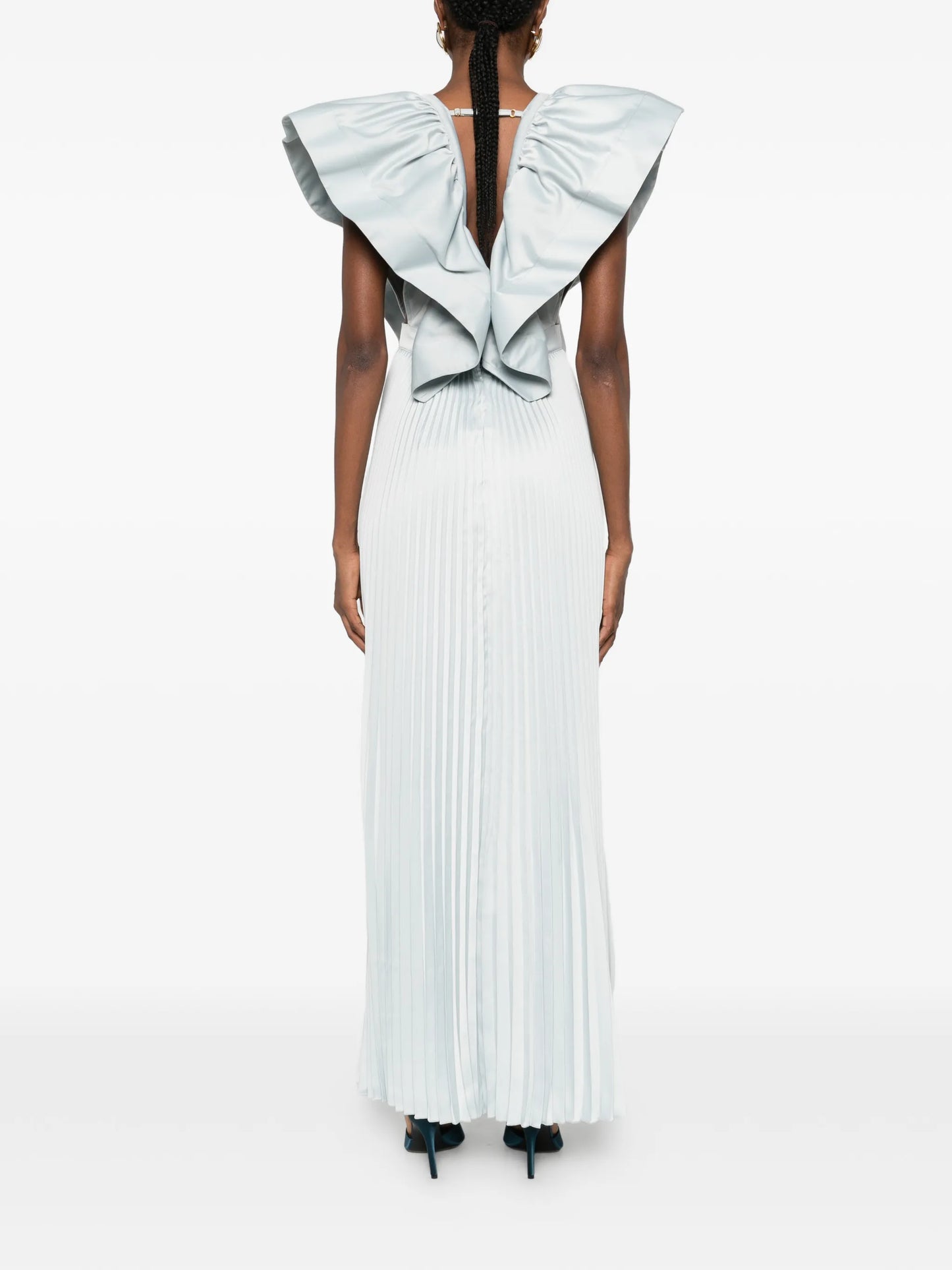 Ventoux ruffled V-neck gown