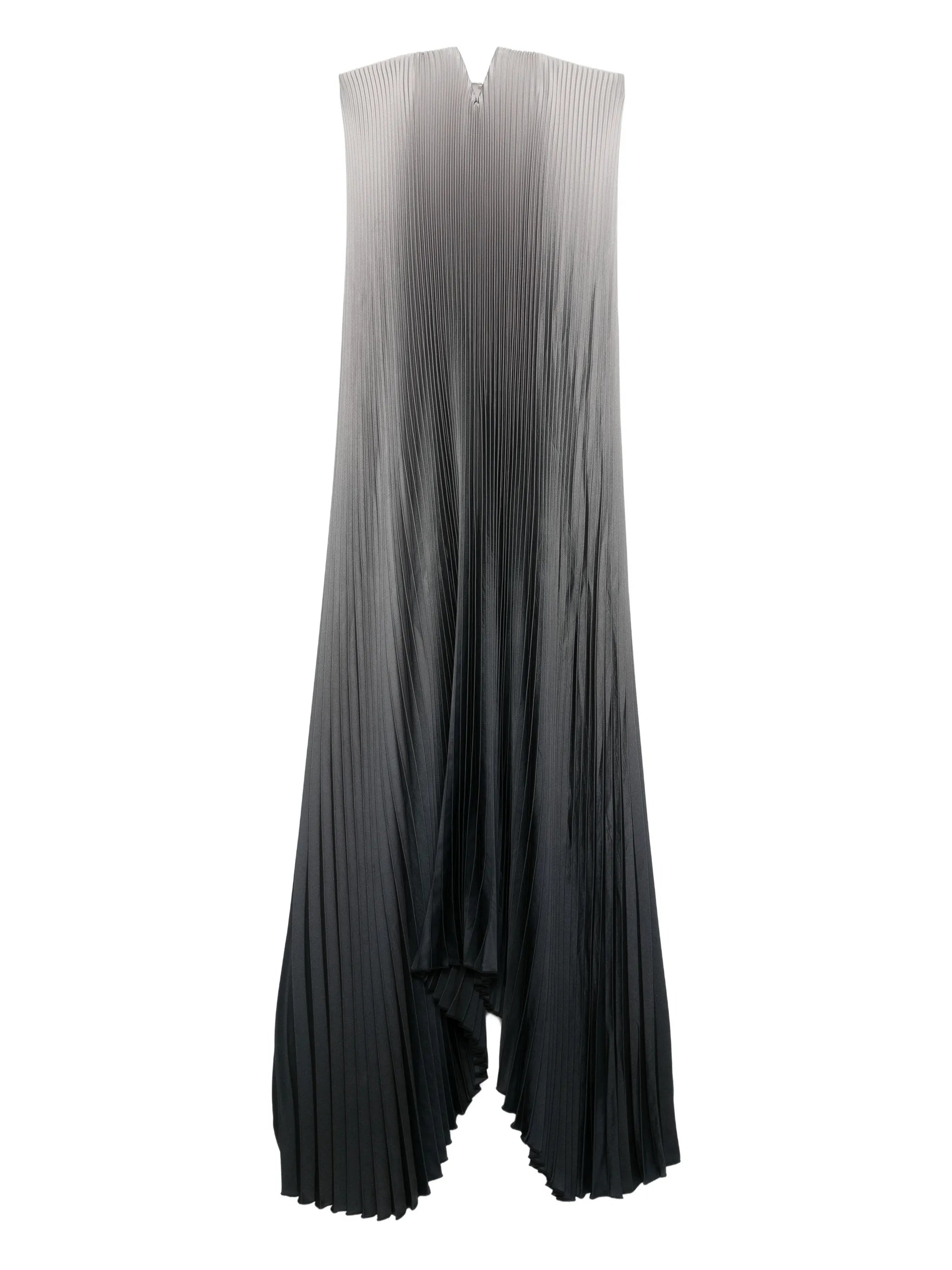 Black Tie pleated ombré gown